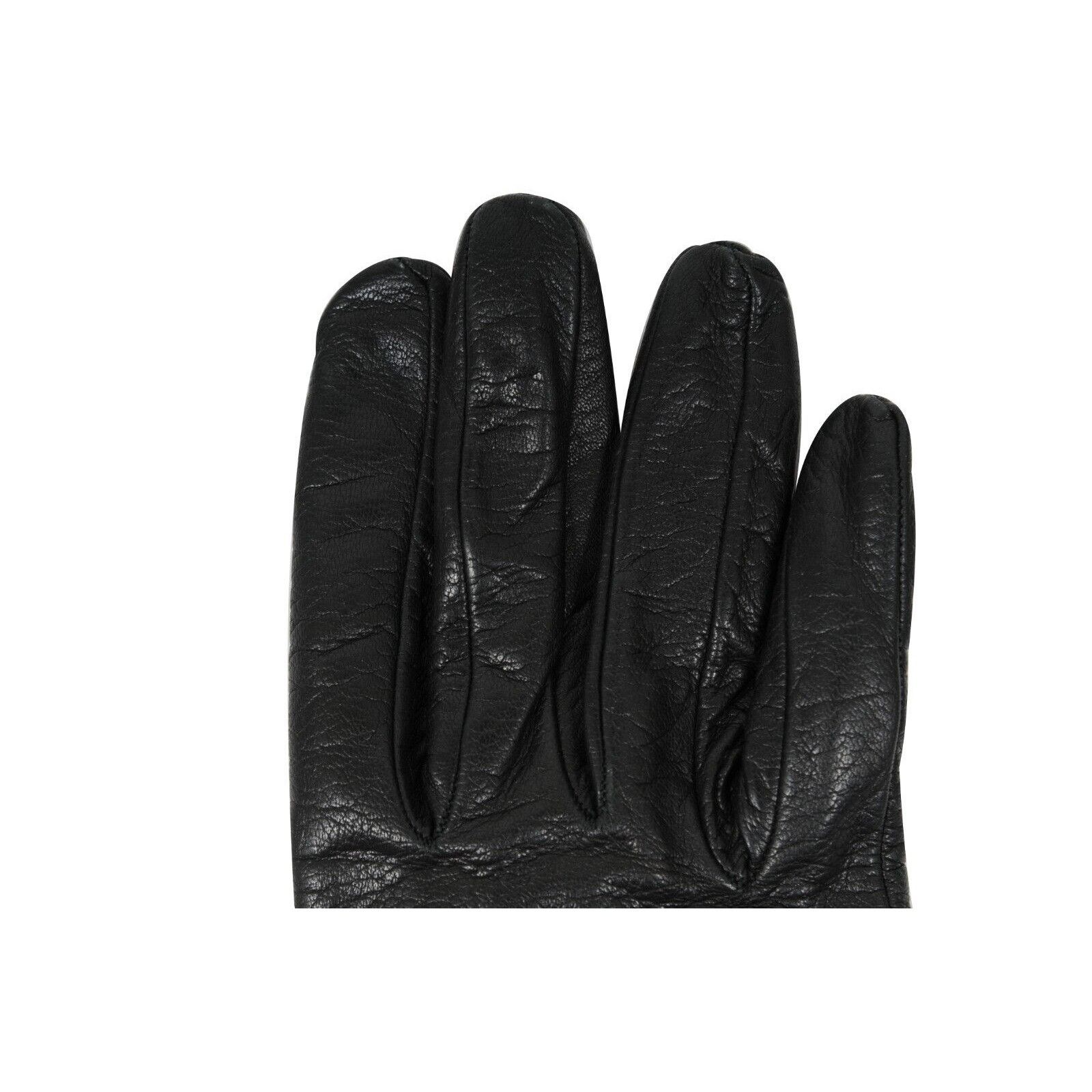 Malo Gloves Size 7.5 Black 100% Leather Cashmere Size ONE SIZE - 7 Thumbnail