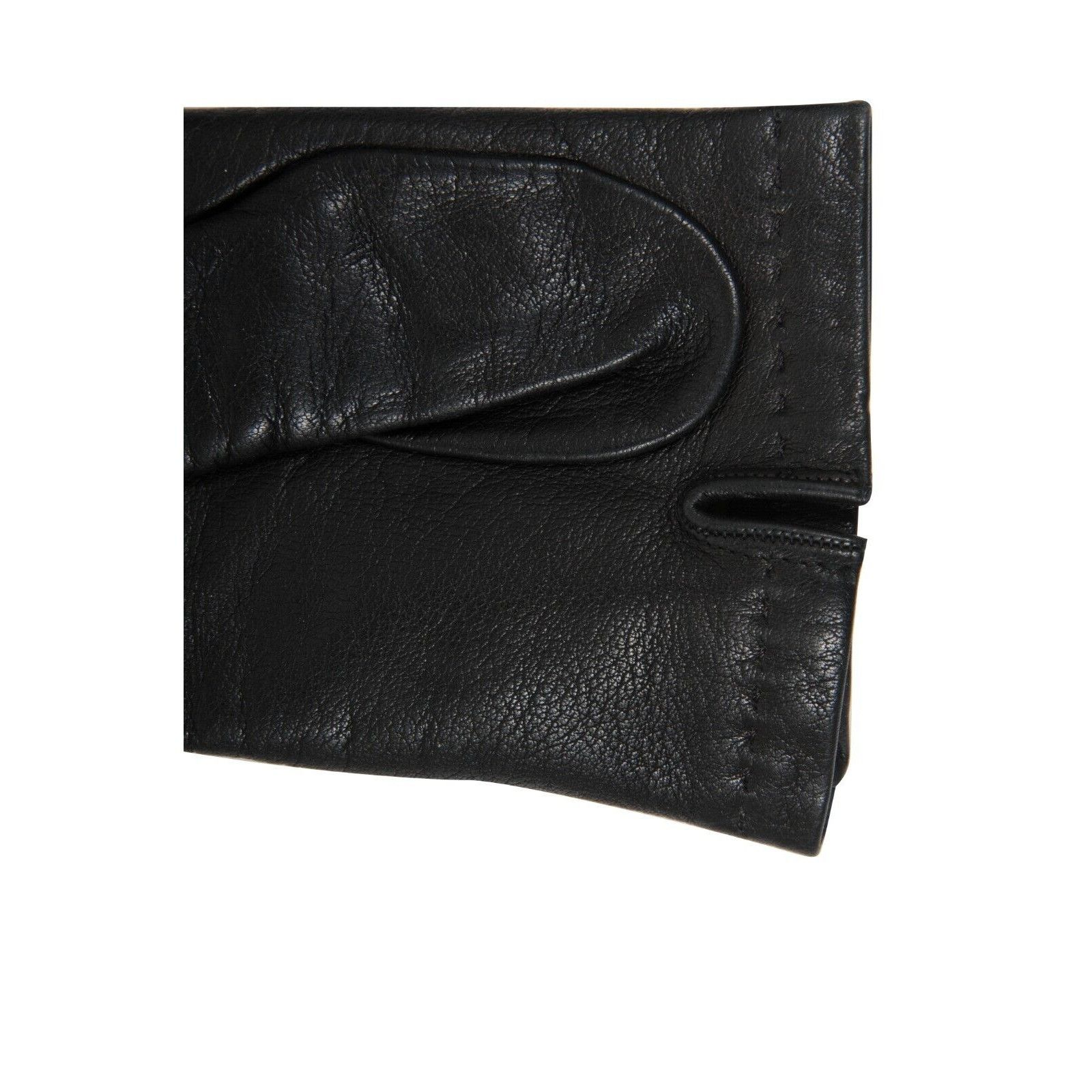 Malo Gloves Size 7.5 Black 100% Leather Cashmere Size ONE SIZE - 6 Thumbnail