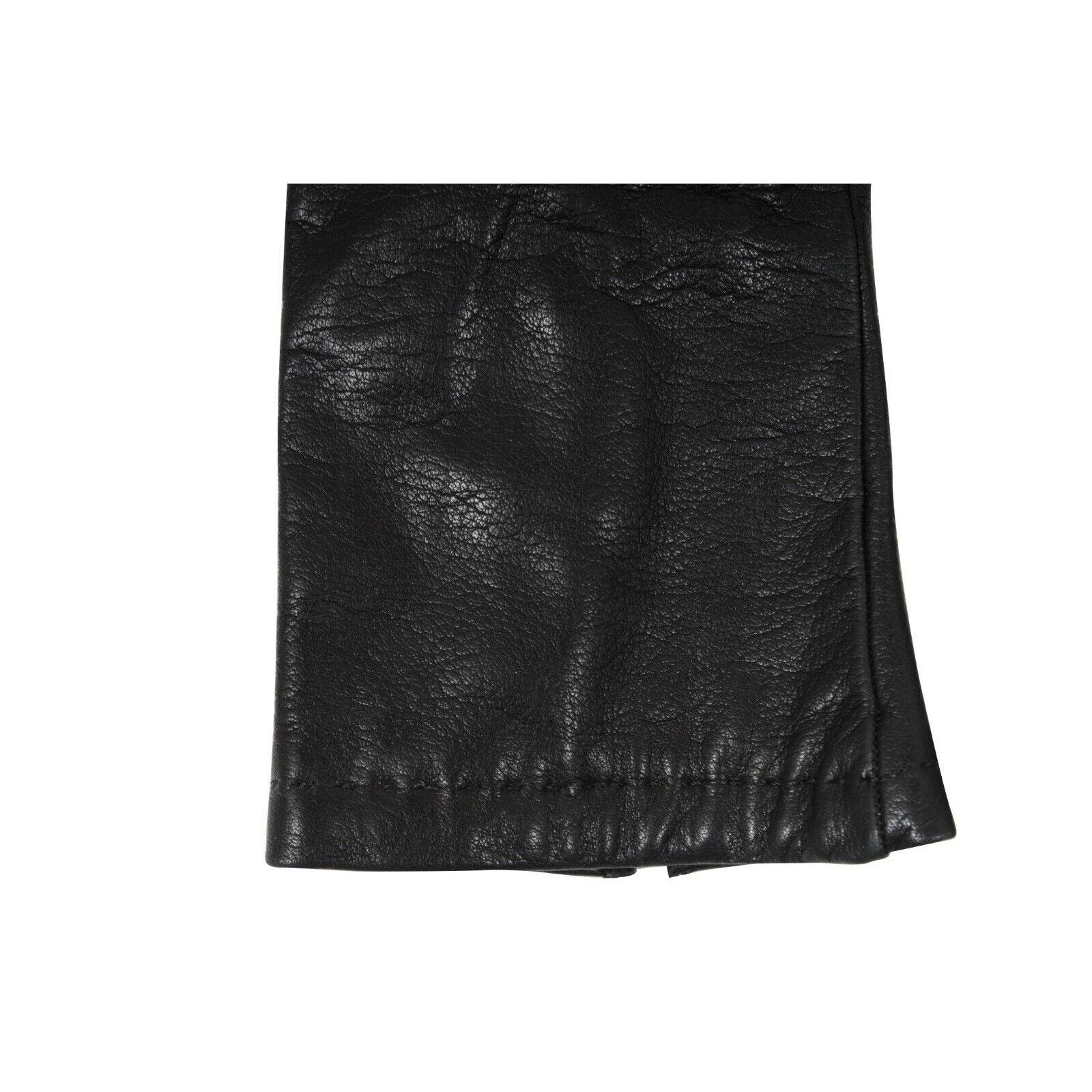 Malo Gloves Size 7.5 Black 100% Leather Cashmere Size ONE SIZE - 10 Thumbnail