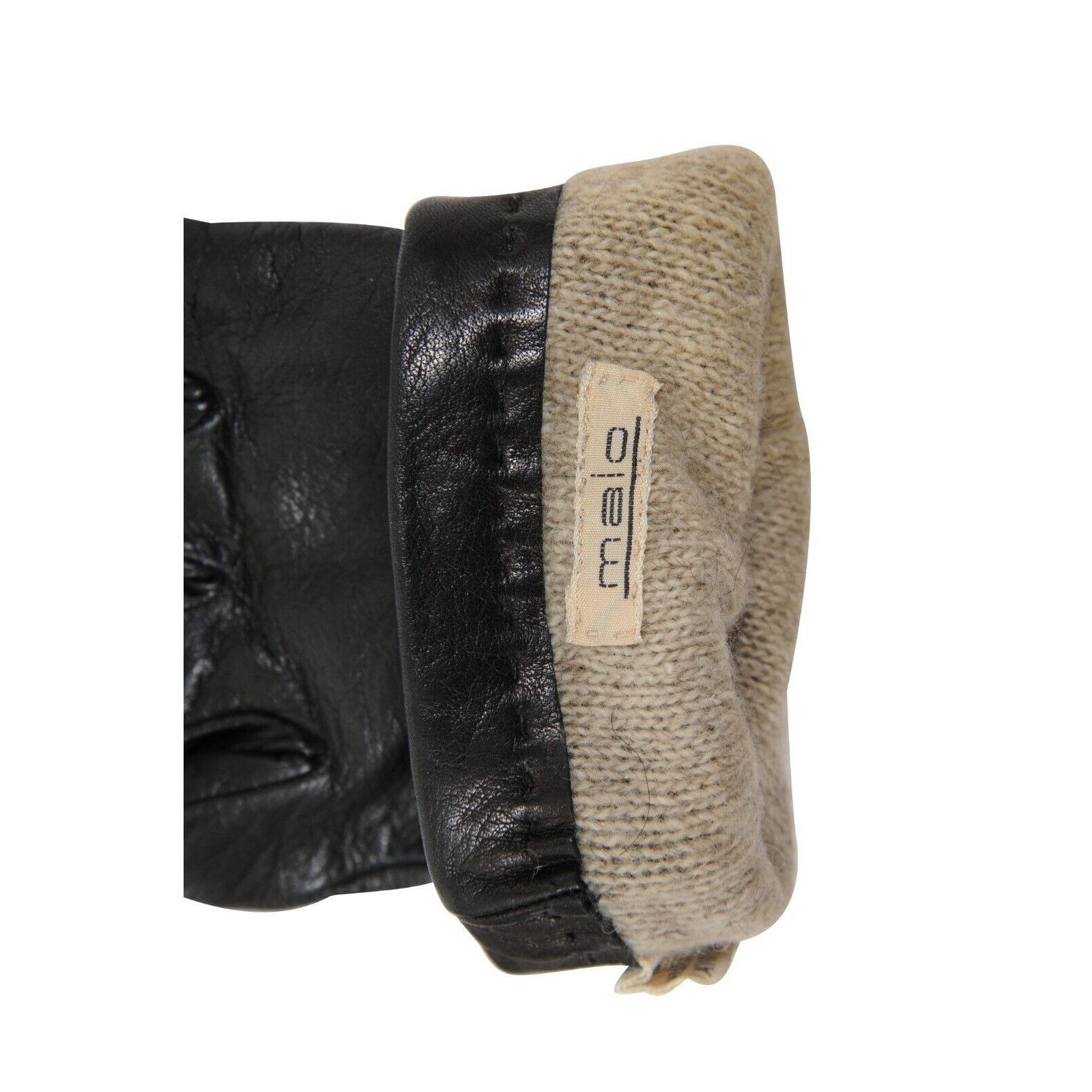 Malo Gloves Size 7.5 Black 100% Leather Cashmere Size ONE SIZE - 11 Thumbnail
