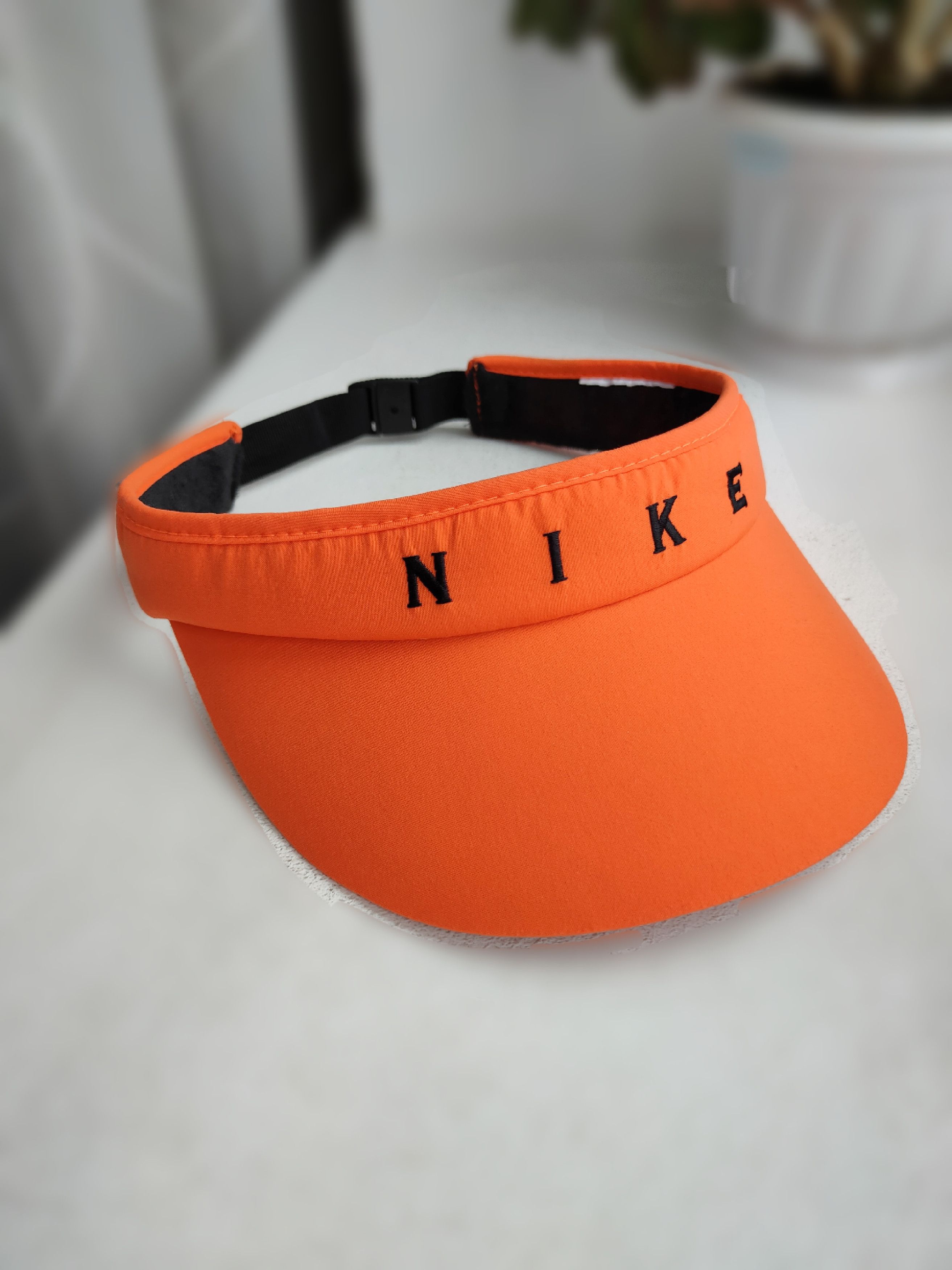 Nike Vintage Nike Tennis Visor Orange Cap Hat Visor Nike Size ONE SIZE - 1 Thumbnail