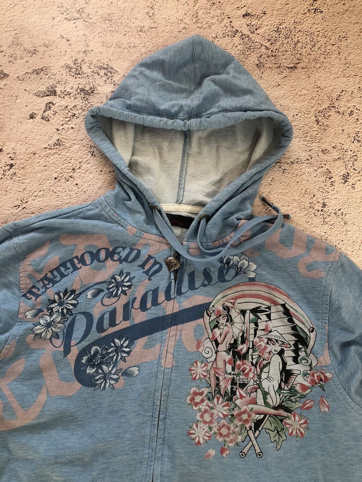Christian Audigier × Ed Hardy × Vintage Ed Hardy Vintage Y2K Zip Hoodie / Christian Audigier Size S / US 4 / IT 40 - 1 Thumbnail