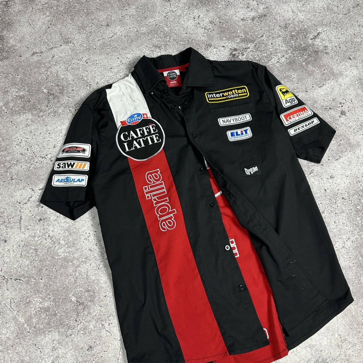 Vintage Vintage Formula 1 Signed Aprilia Caffe Latte racing shirt Size US L / EU 52-54 / 3 - 5 Thumbnail
