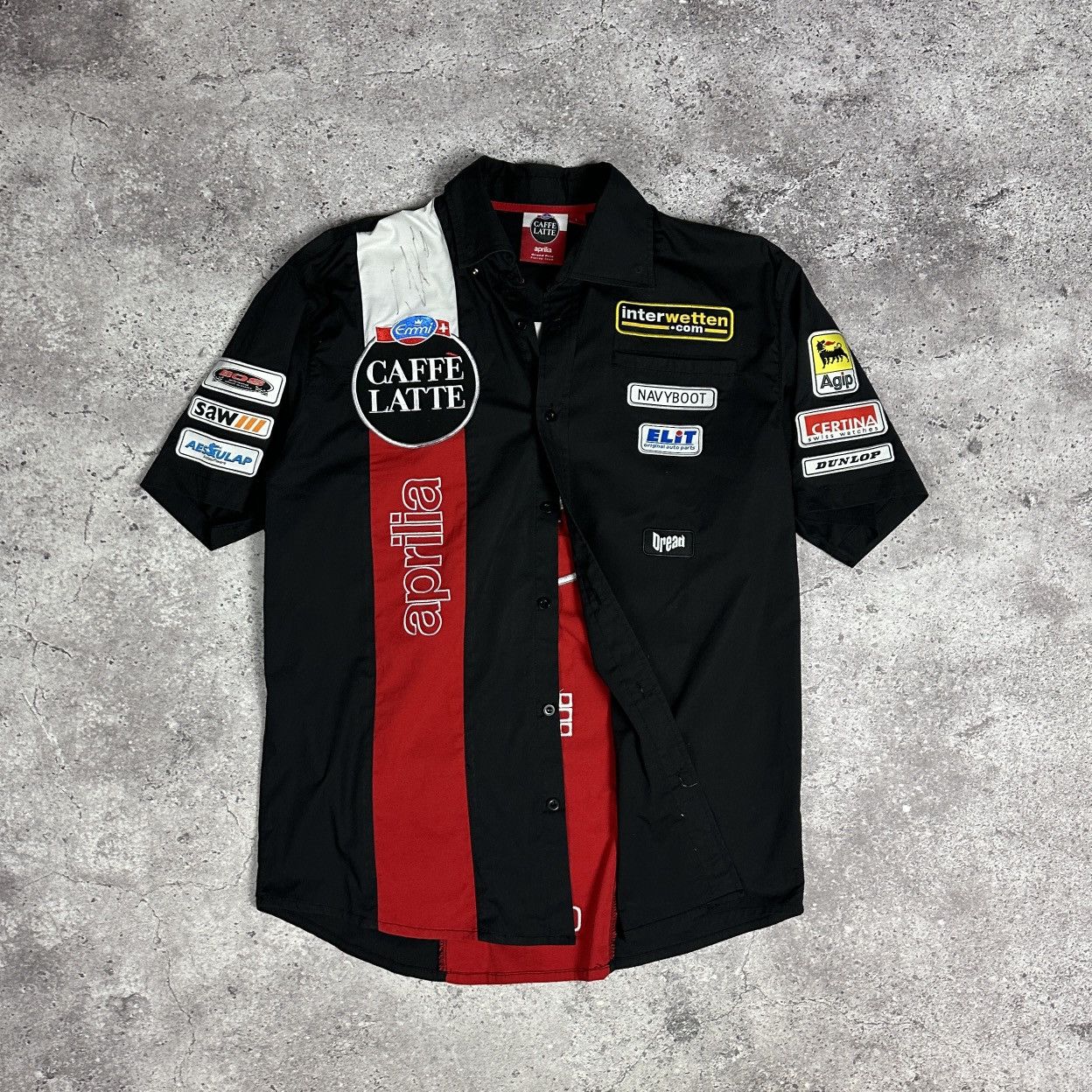 Vintage Vintage Formula 1 Signed Aprilia Caffe Latte racing shirt Size US L / EU 52-54 / 3 - 1 Thumbnail