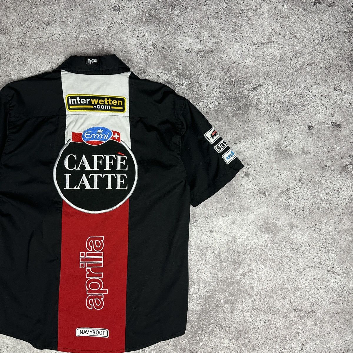 Vintage Vintage Formula 1 Signed Aprilia Caffe Latte racing shirt Size US L / EU 52-54 / 3 - 4 Thumbnail