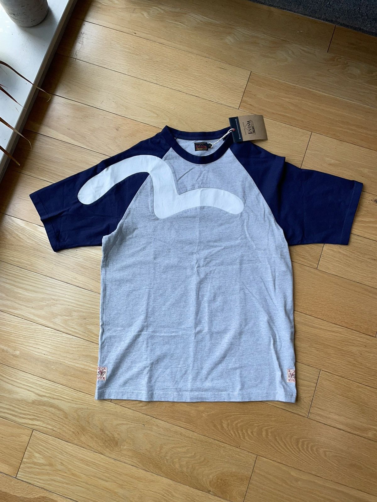 Evisu × Palace Palace Evisu Seagull Raglan T-shirt Grey Marl | Grailed