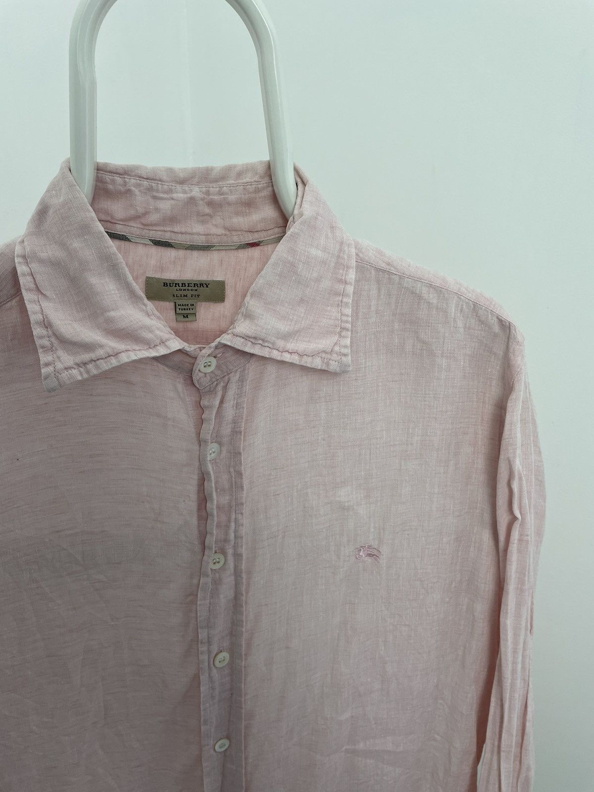 Burberry × Vintage Burberry button shirt lion pink logo Size US M / EU 48-50 / 2 - 3 Thumbnail