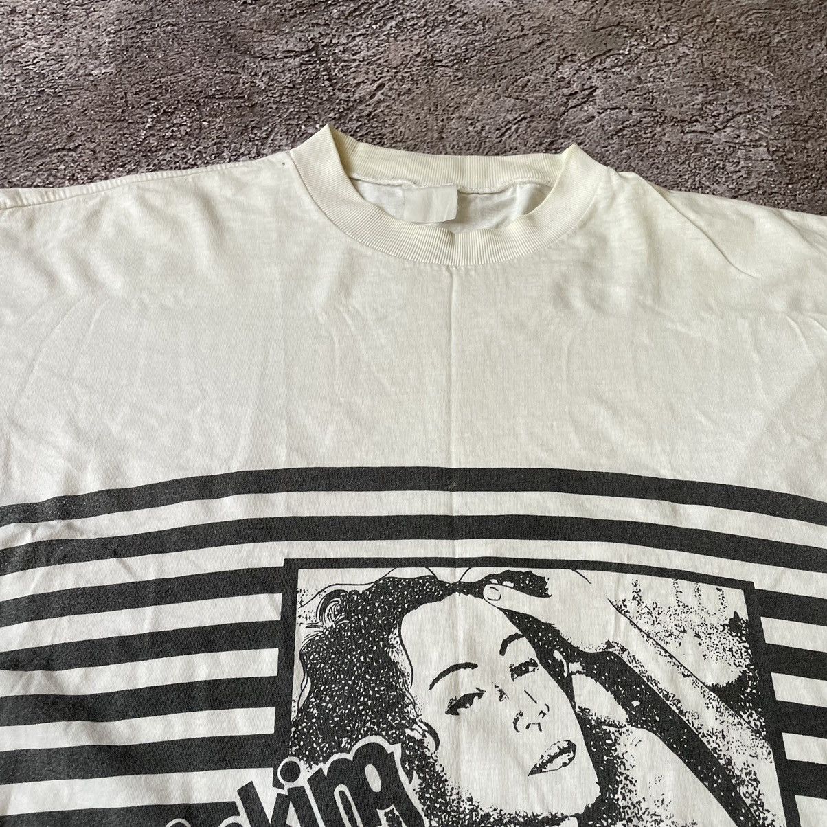 Vintage Vintage Y2K Striped Graphic Tee Grunge Oversized Washed XL Size US XL / EU 56 / 4 - 7 Thumbnail