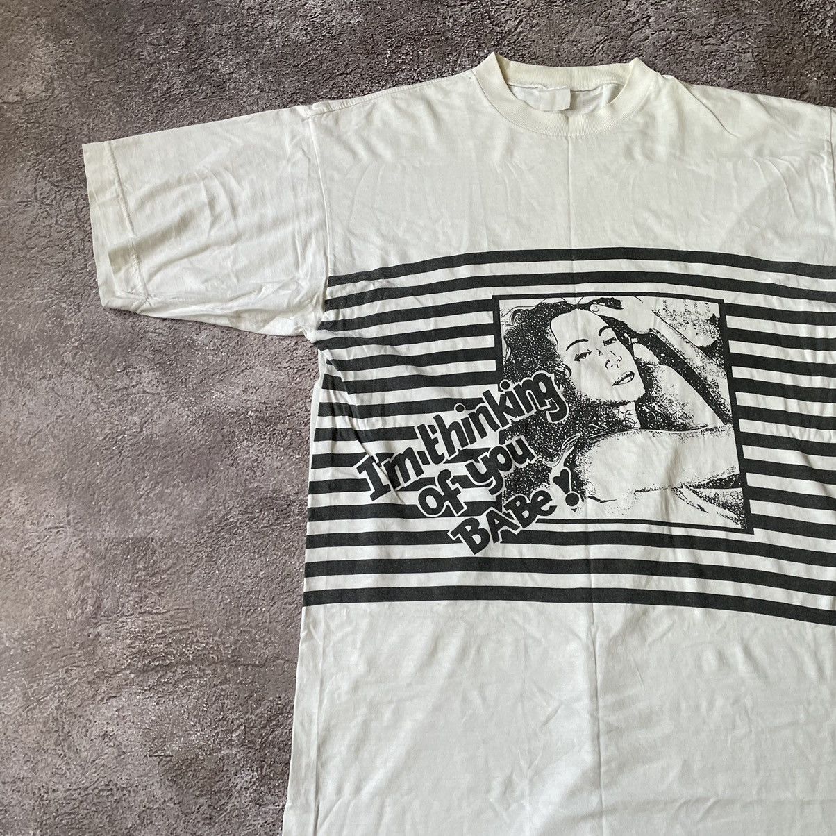 Vintage Vintage Y2K Striped Graphic Tee Grunge Oversized Washed XL Size US XL / EU 56 / 4 - 4 Thumbnail