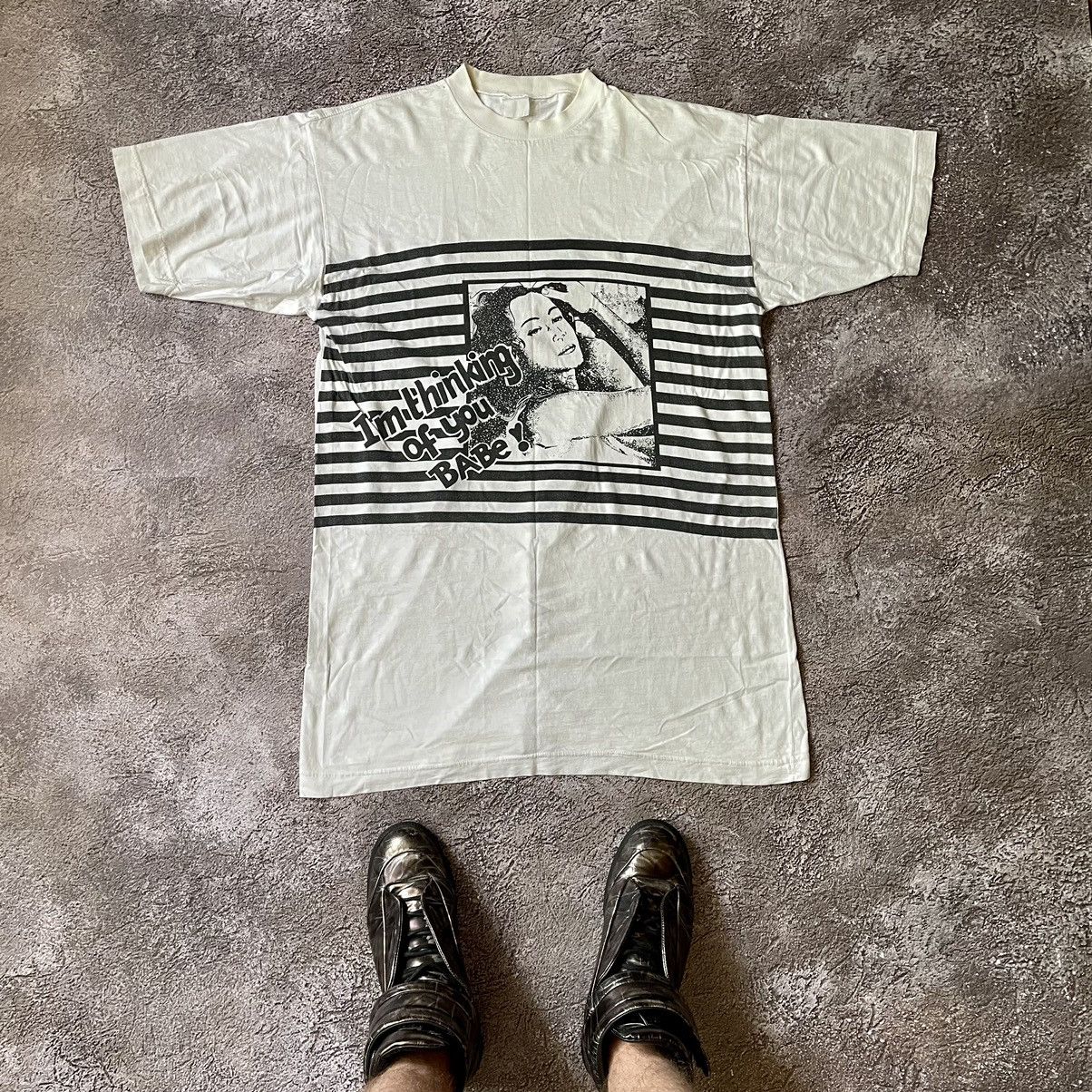 Vintage Vintage Y2K Striped Graphic Tee Grunge Oversized Washed XL Size US XL / EU 56 / 4 - 1 Thumbnail
