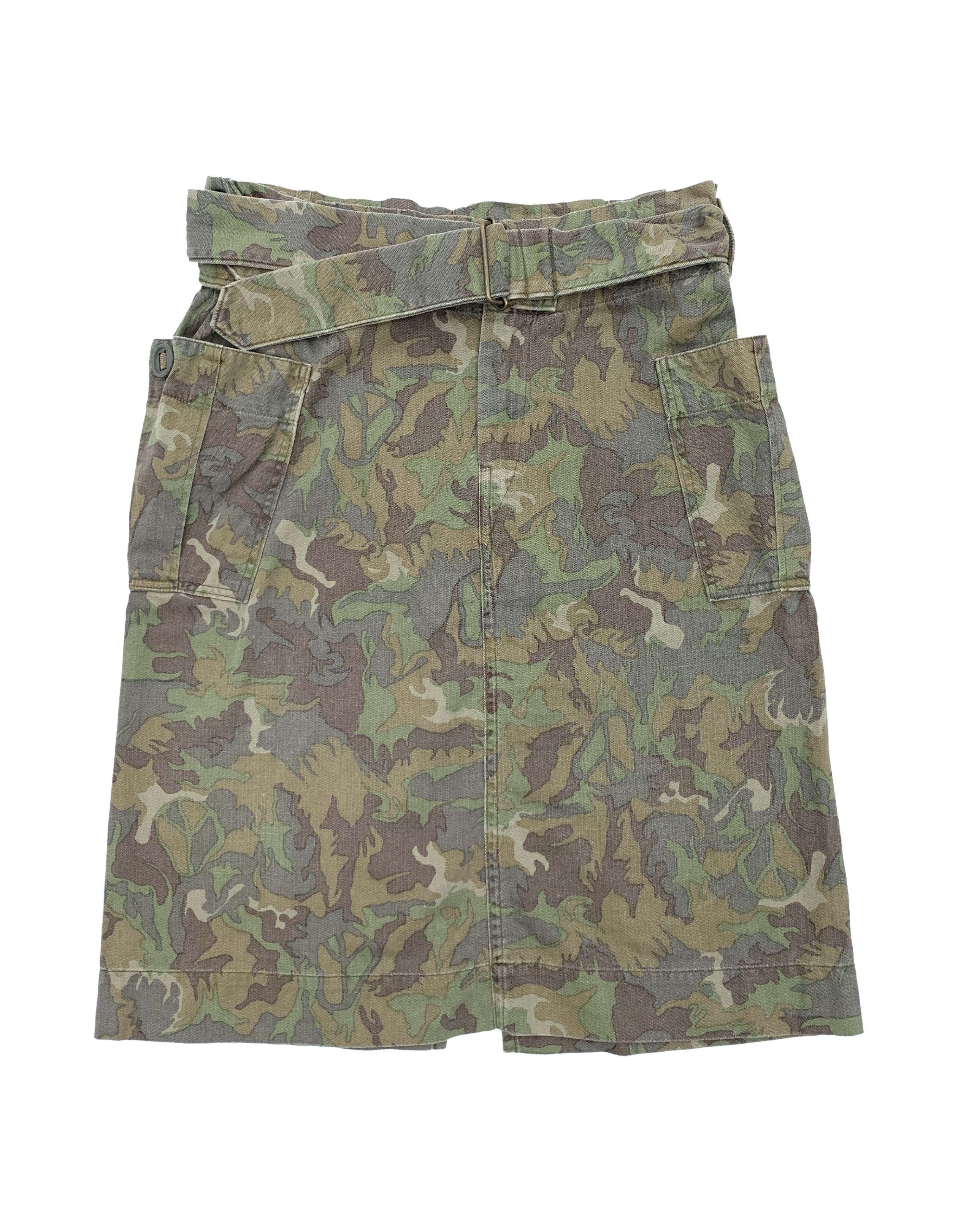 Image of Kapital Peace Camo Cargo Skirt, Women's (Size 30)