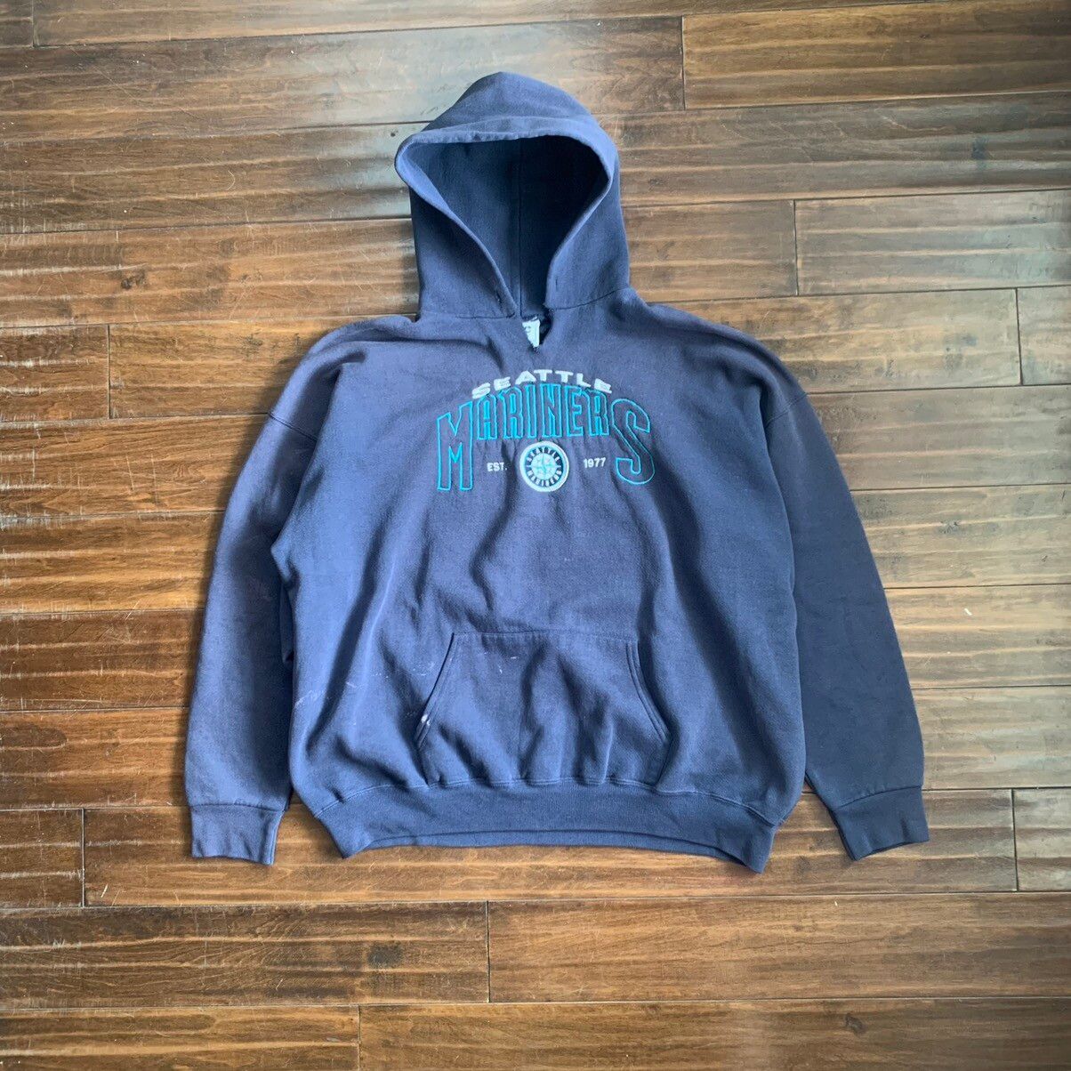 Vintage 1990s Seattle Mariners heavyweight boxy hoodie Size US XL / EU 56 / 4 - 1 Preview