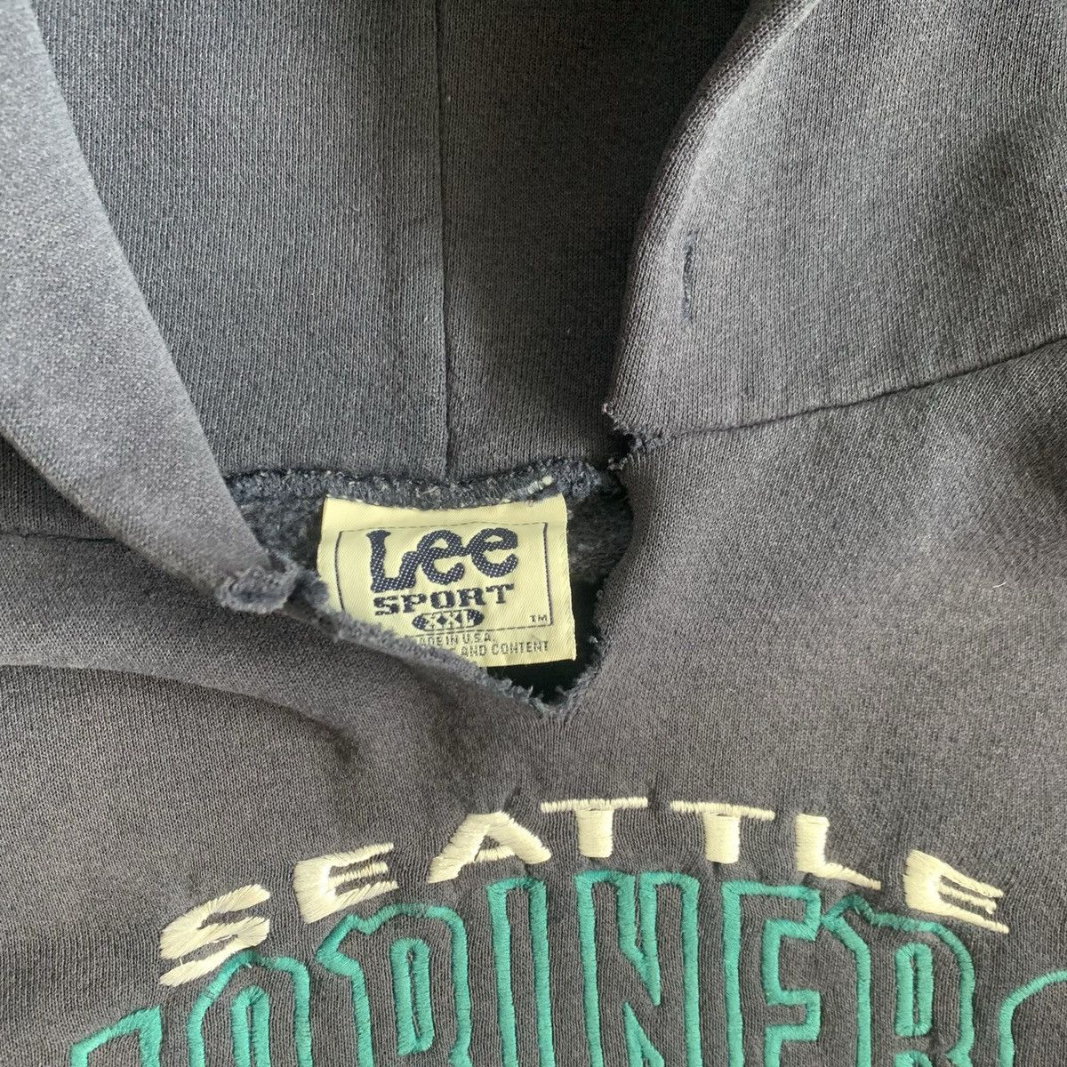 Vintage 1990s Seattle Mariners heavyweight boxy hoodie Size US XL / EU 56 / 4 - 4 Preview