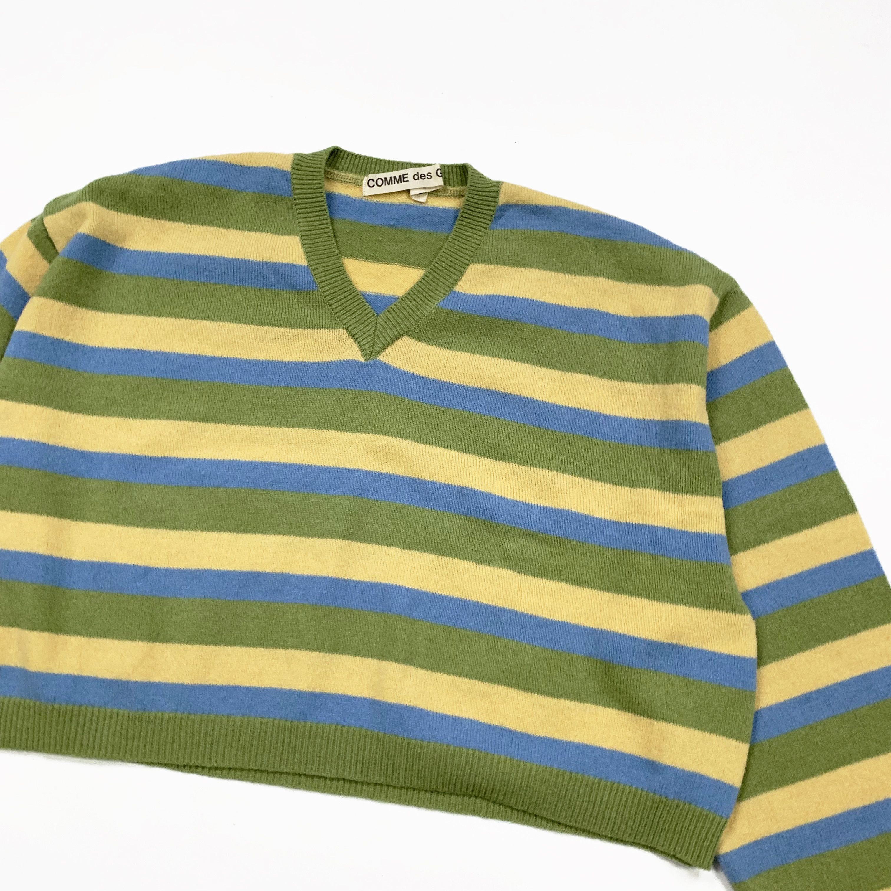 Comme des Garcons 1989 Cropped / Striped Knit Sweater Size M / US 6-8 / IT 42-44 - 2 Thumbnail