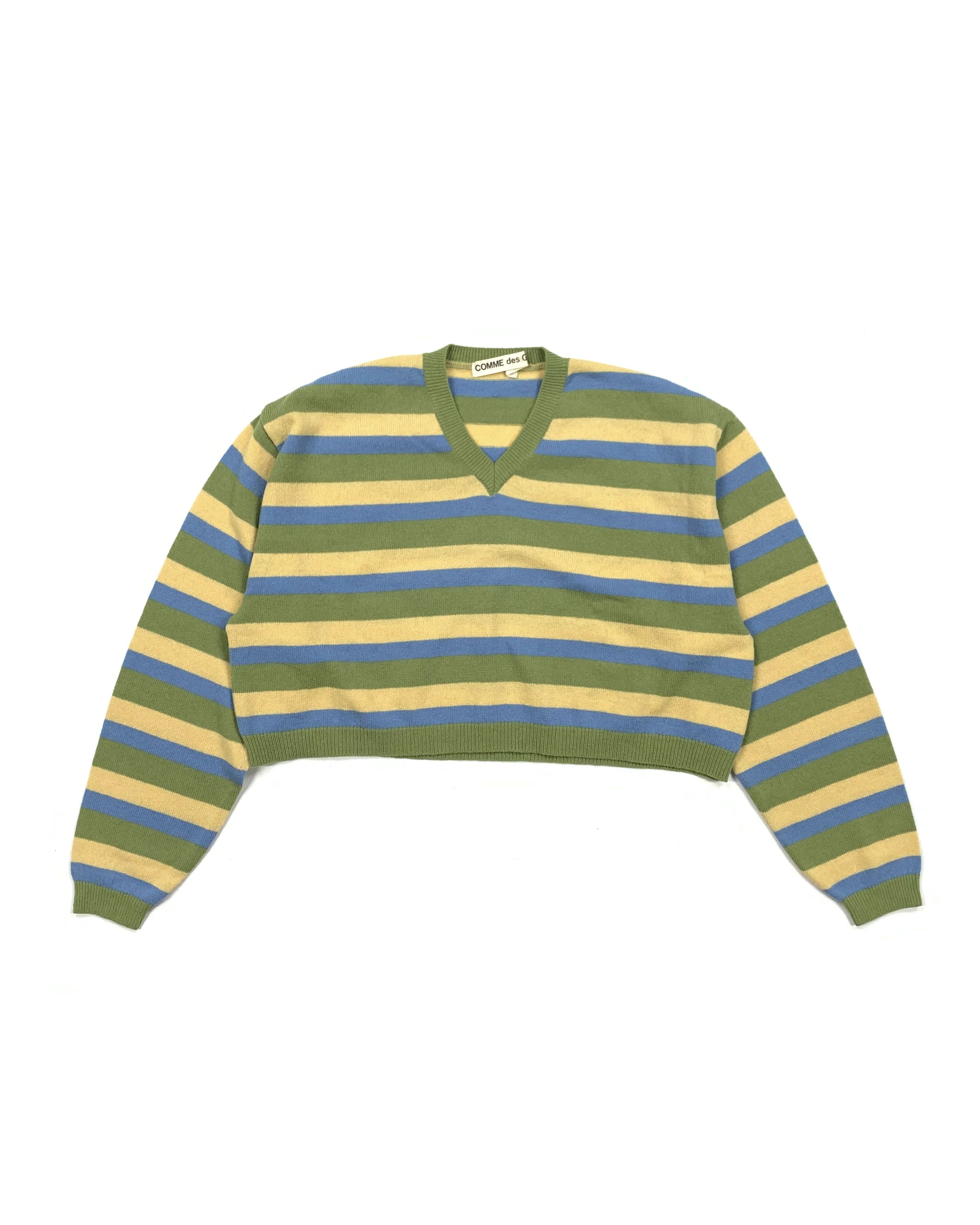 Comme des Garcons 1989 Cropped / Striped Knit Sweater Size M / US 6-8 / IT 42-44 - 1 Thumbnail