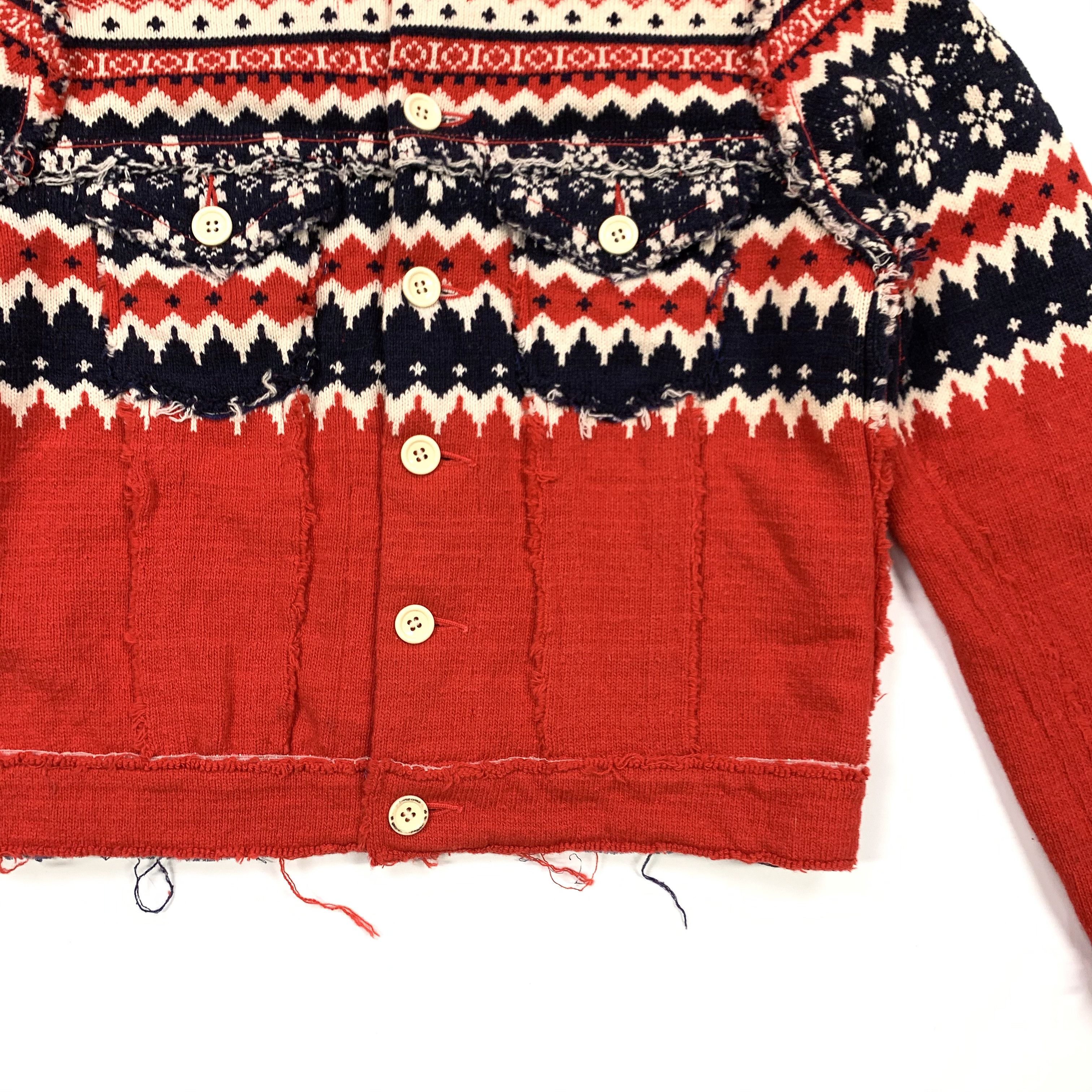 Comme des Garcons 2003 Nordic Knit Trucker Jacket Size S / US 4 / IT 40 - 2 Thumbnail