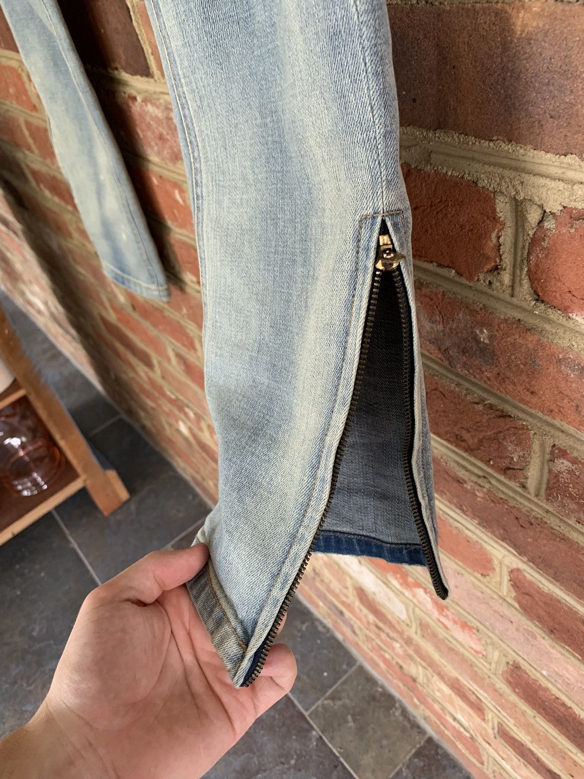Number (N)ine Number (N)ine Light Blue Wash Denim w/ Side Zippers Size US 30 / EU 46 - 17 Thumbnail