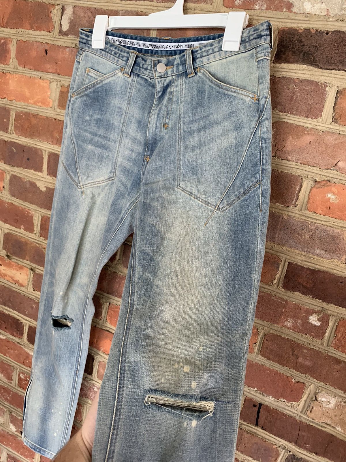 Number (N)ine Number (N)ine Light Blue Wash Denim w/ Side Zippers Size US 30 / EU 46 - 11 Thumbnail