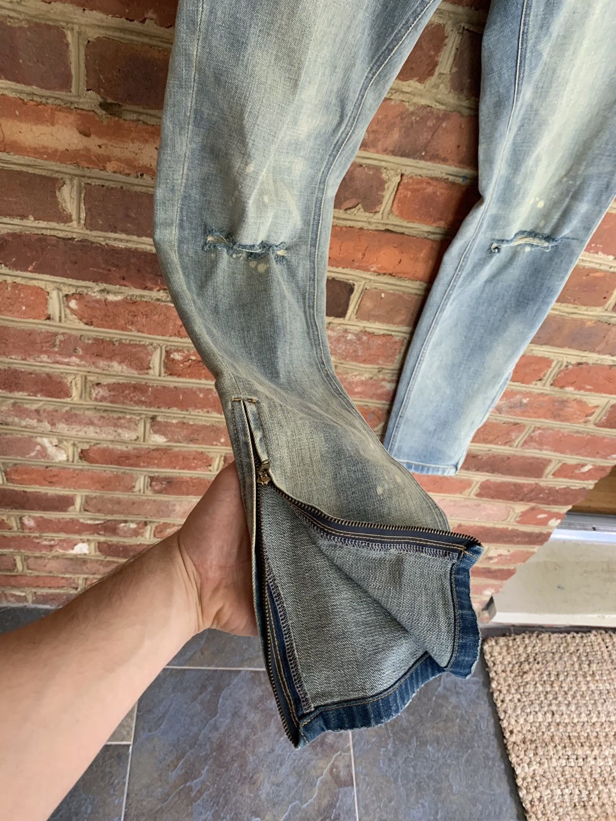 Number (N)ine Number (N)ine Light Blue Wash Denim w/ Side Zippers Size US 30 / EU 46 - 19 Thumbnail