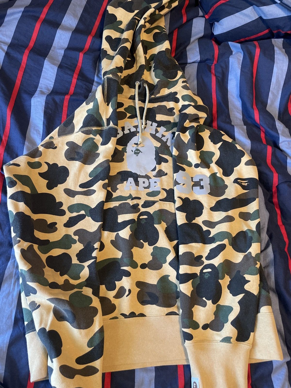 A BATHING APE 1st camo College factory Reflective Blue/Black tee