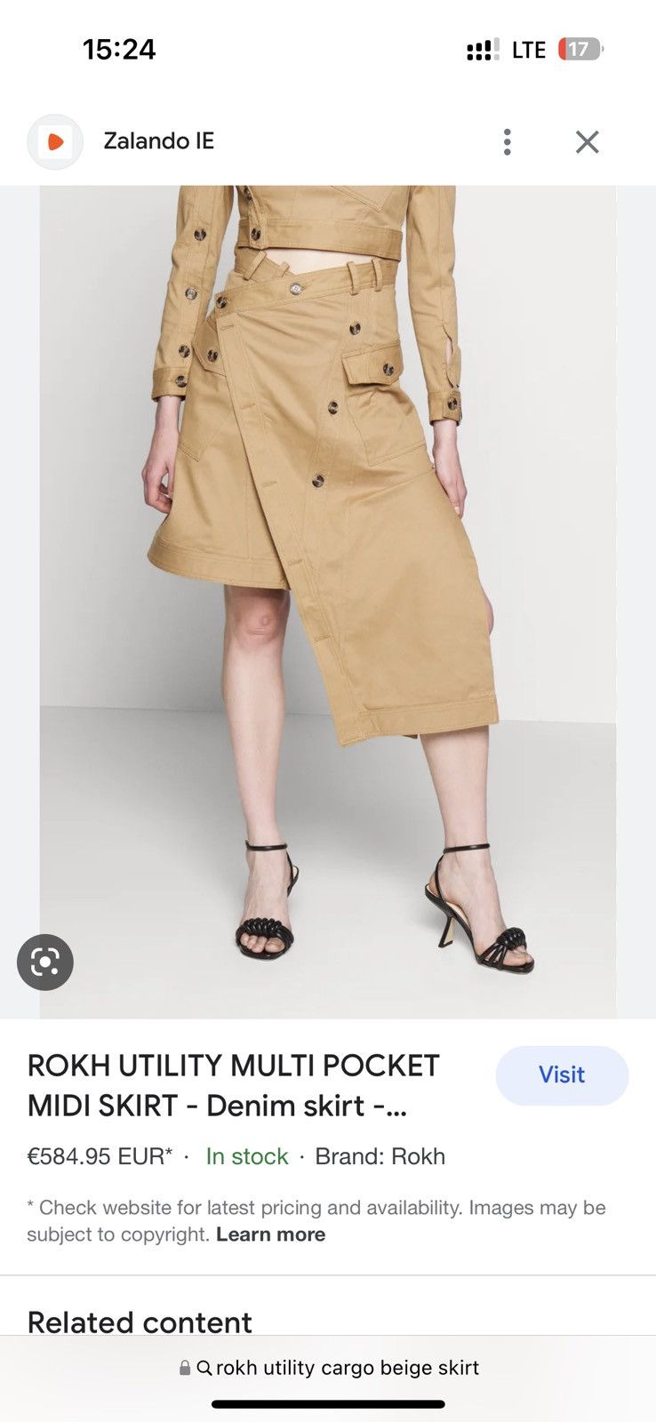 rokh ROKH UTILITY MULTI POCKET MIDI SKIRT Size 26" / US 2 / IT 38 - 3 Thumbnail