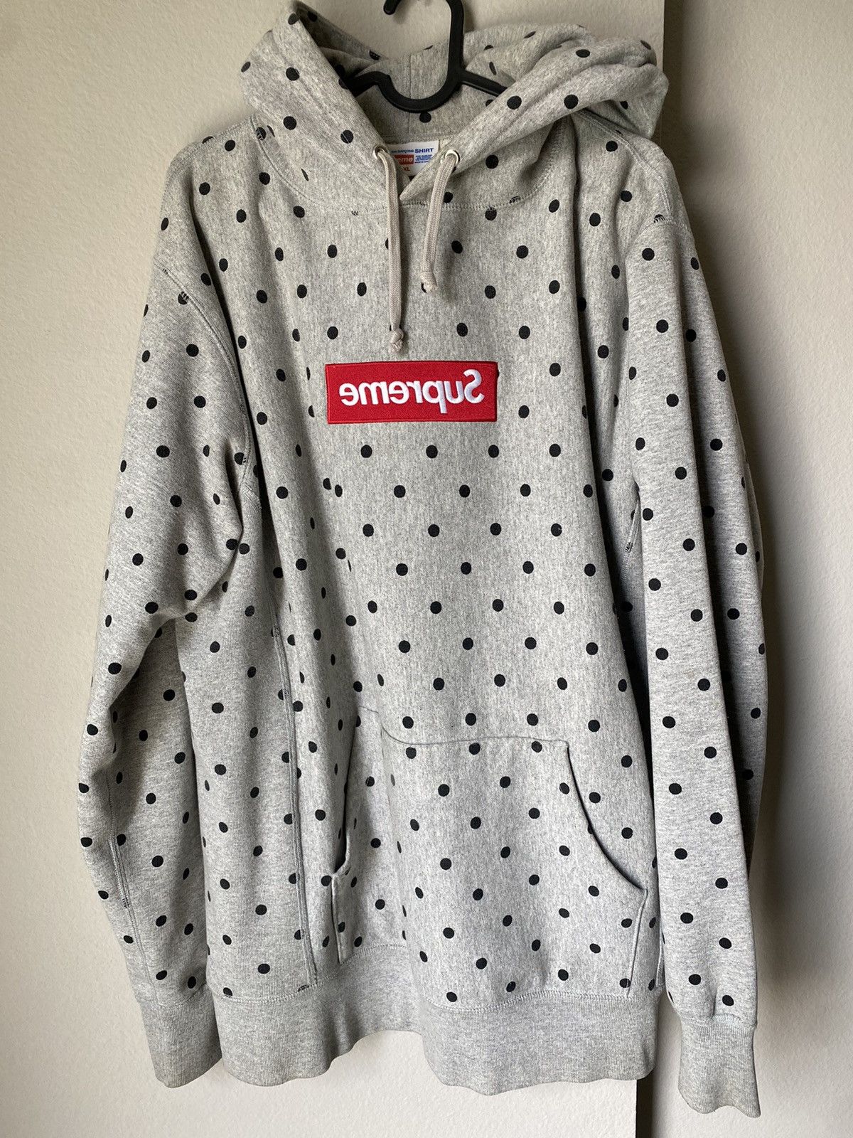 Supreme cdg box outlet logo hoodie polka dot