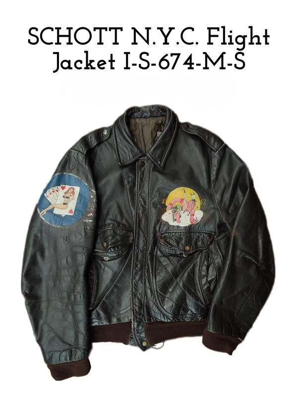 Schott NYC A-2 Flight Jacket 60-70's IS674MS WW2 Aerography