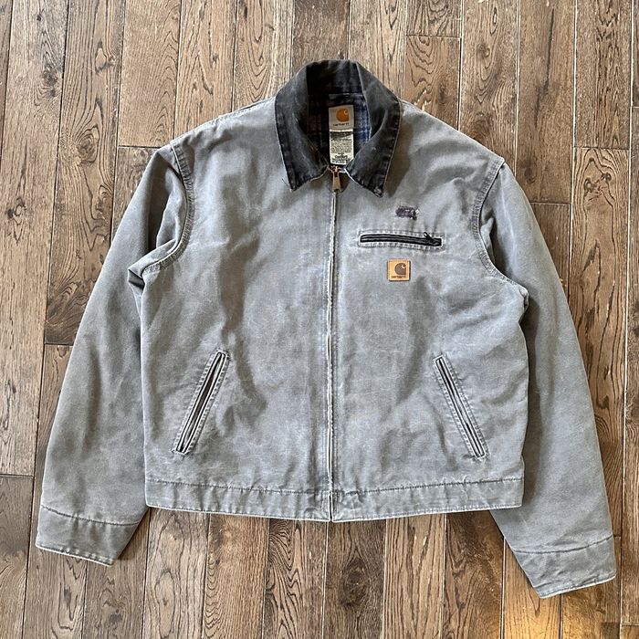 Vintage Carhartt Grey J97-MTL Detroit Jacket / Union Made / USA | Grailed