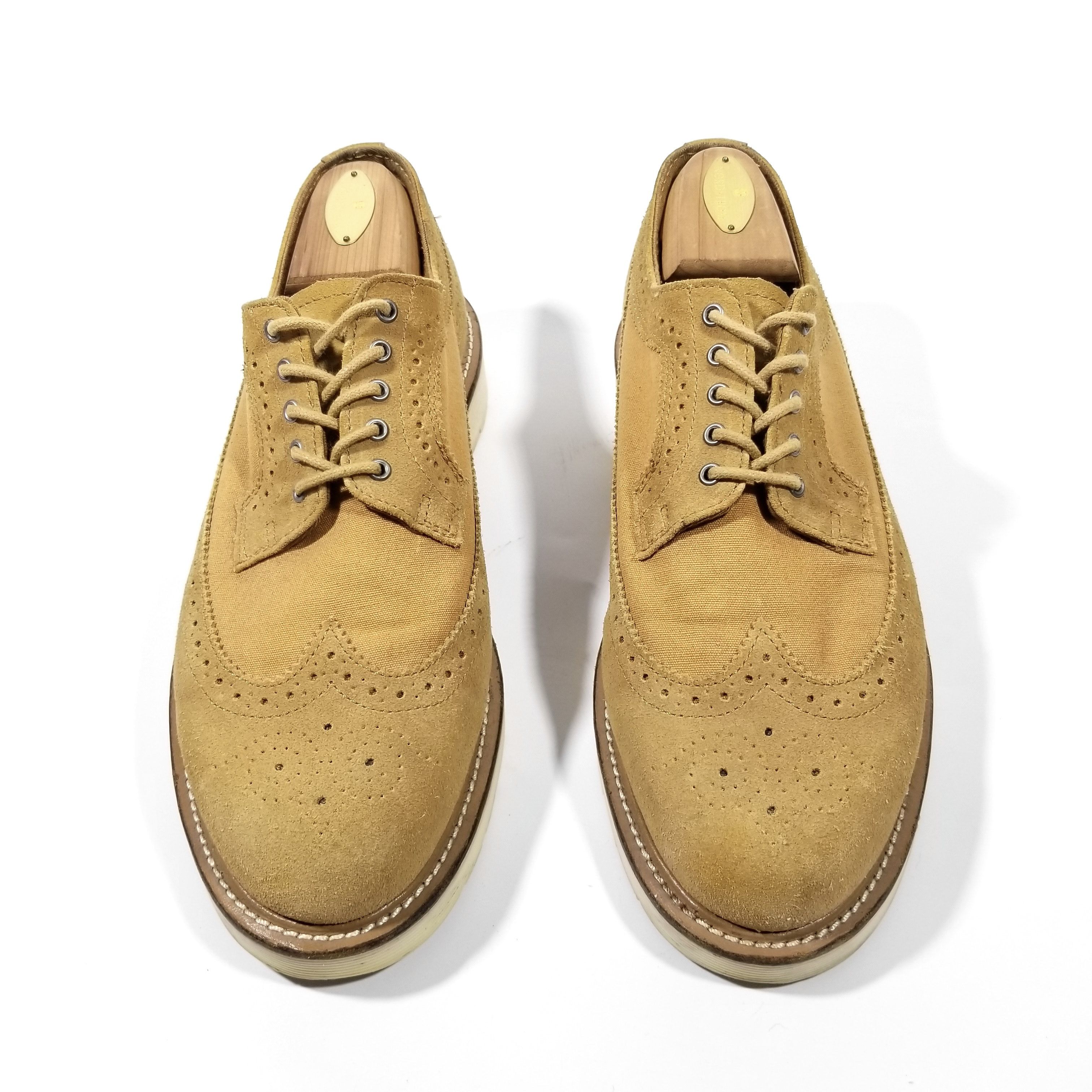 RARE Martens 3989 Tan Suede Wingtip Brogue Oxford Shoes