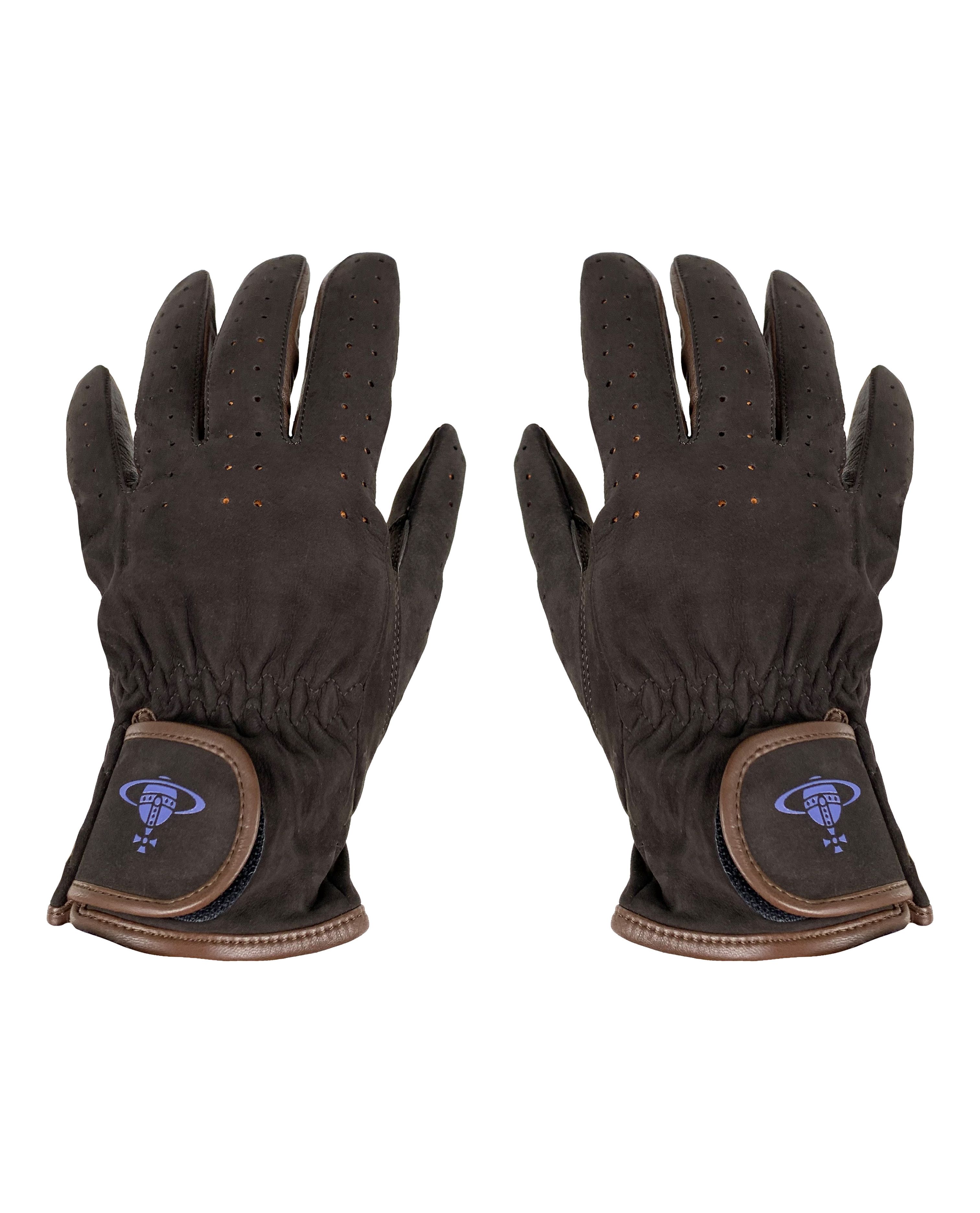 Vivienne Westwood Motorcycle Leather Gloves (Brown) Size ONE SIZE - 1 Thumbnail