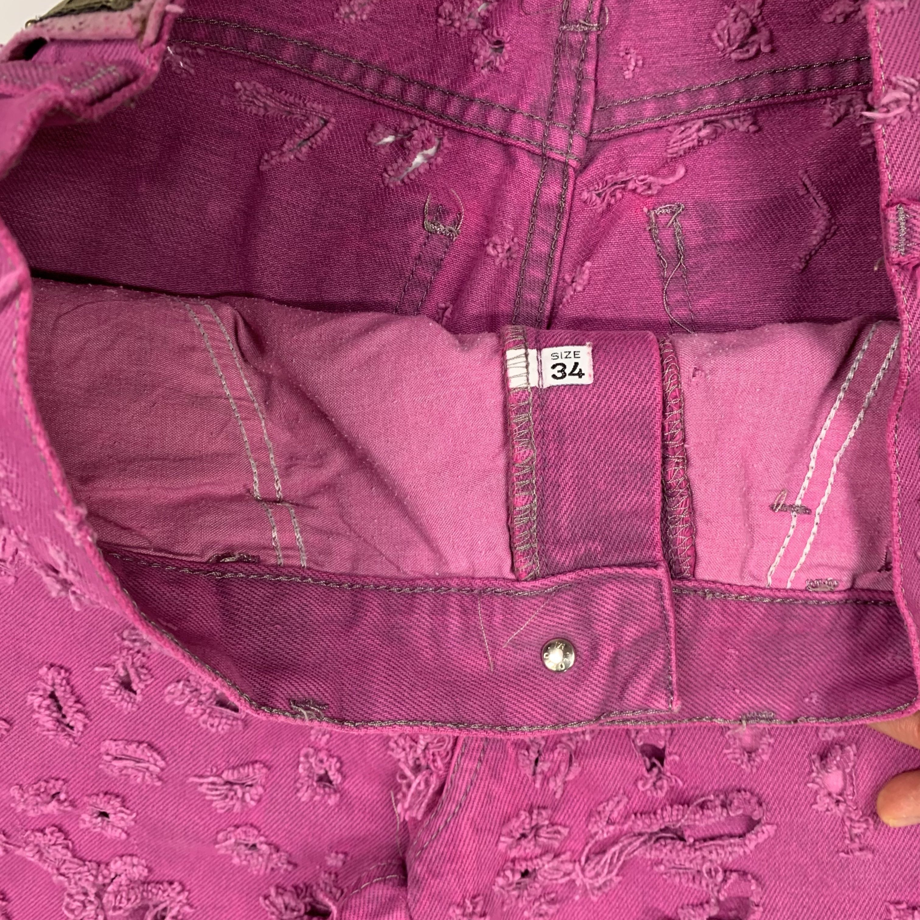 Armani Vintage 80s Distressed Dip Dye Denim Jeans Size US 32 / EU 48 - 6 Thumbnail