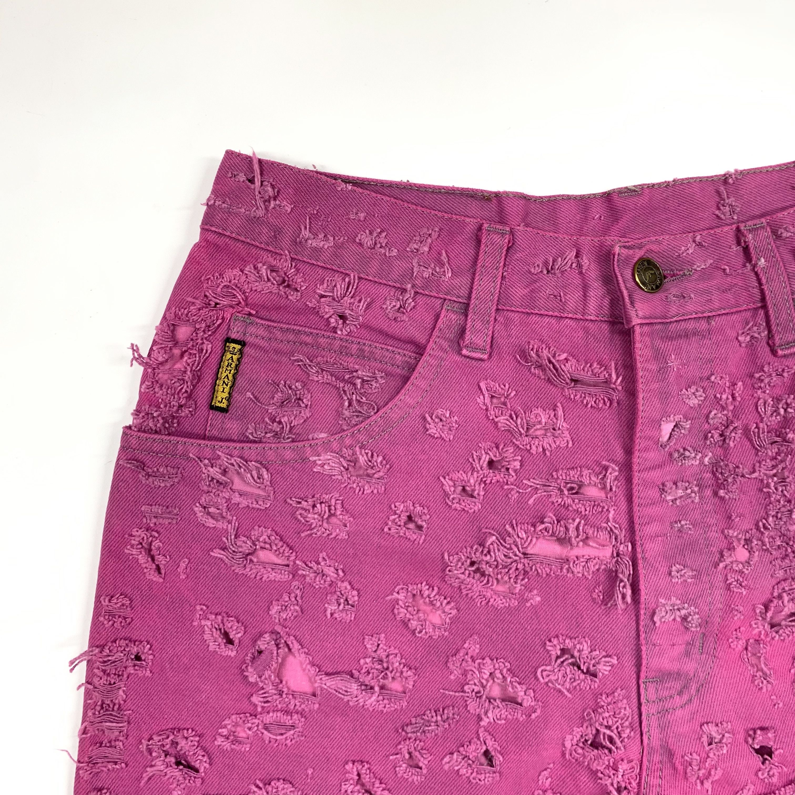 Armani Vintage 80s Distressed Dip Dye Denim Jeans Size US 32 / EU 48 - 8 Thumbnail