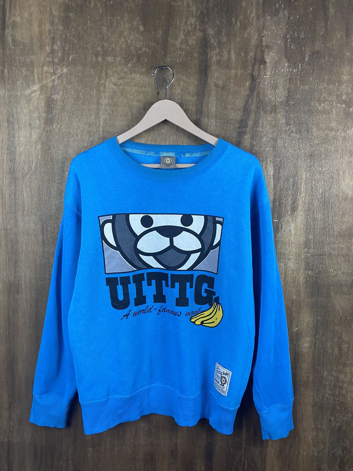Japanese Brand Uitgg blue monkey Sweatshirt like bape #Z048 Size US M / EU 48-50 / 2 - 1 Thumbnail