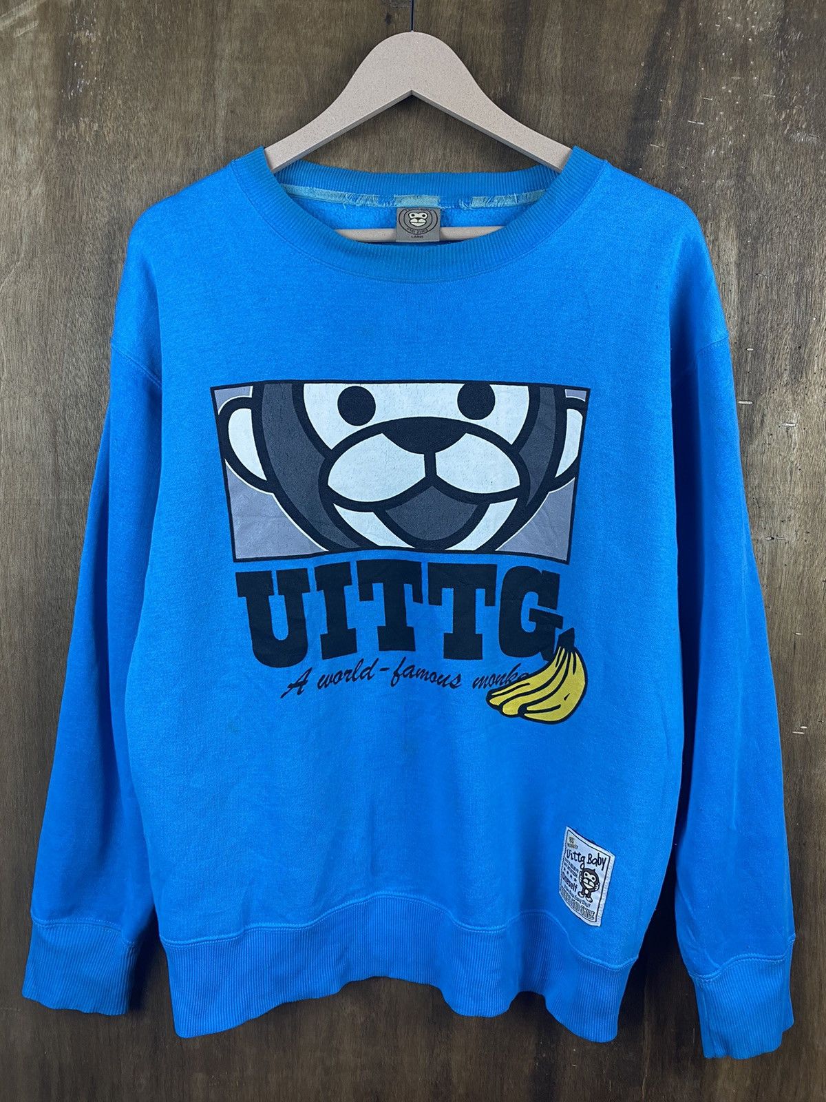 Japanese Brand Uitgg blue monkey Sweatshirt like bape #Z048 Size US M / EU 48-50 / 2 - 3 Thumbnail