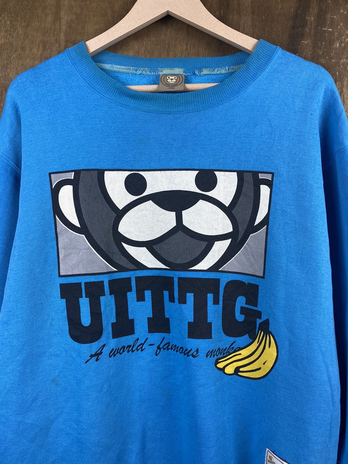 Japanese Brand Uitgg blue monkey Sweatshirt like bape #Z048 Size US M / EU 48-50 / 2 - 6 Thumbnail