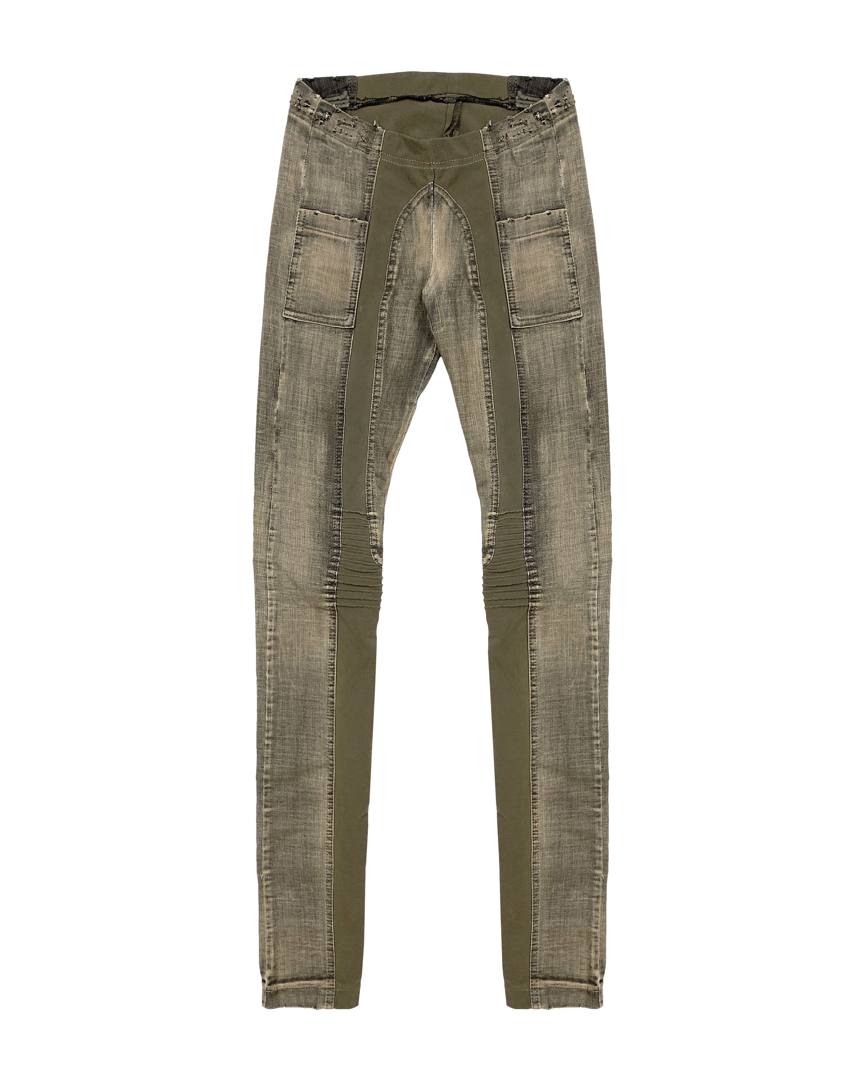image of Rick Owens x Rick Owens Drkshdw Biker Leggings / Memphis Pants in Khaki, Men's (Size 28)