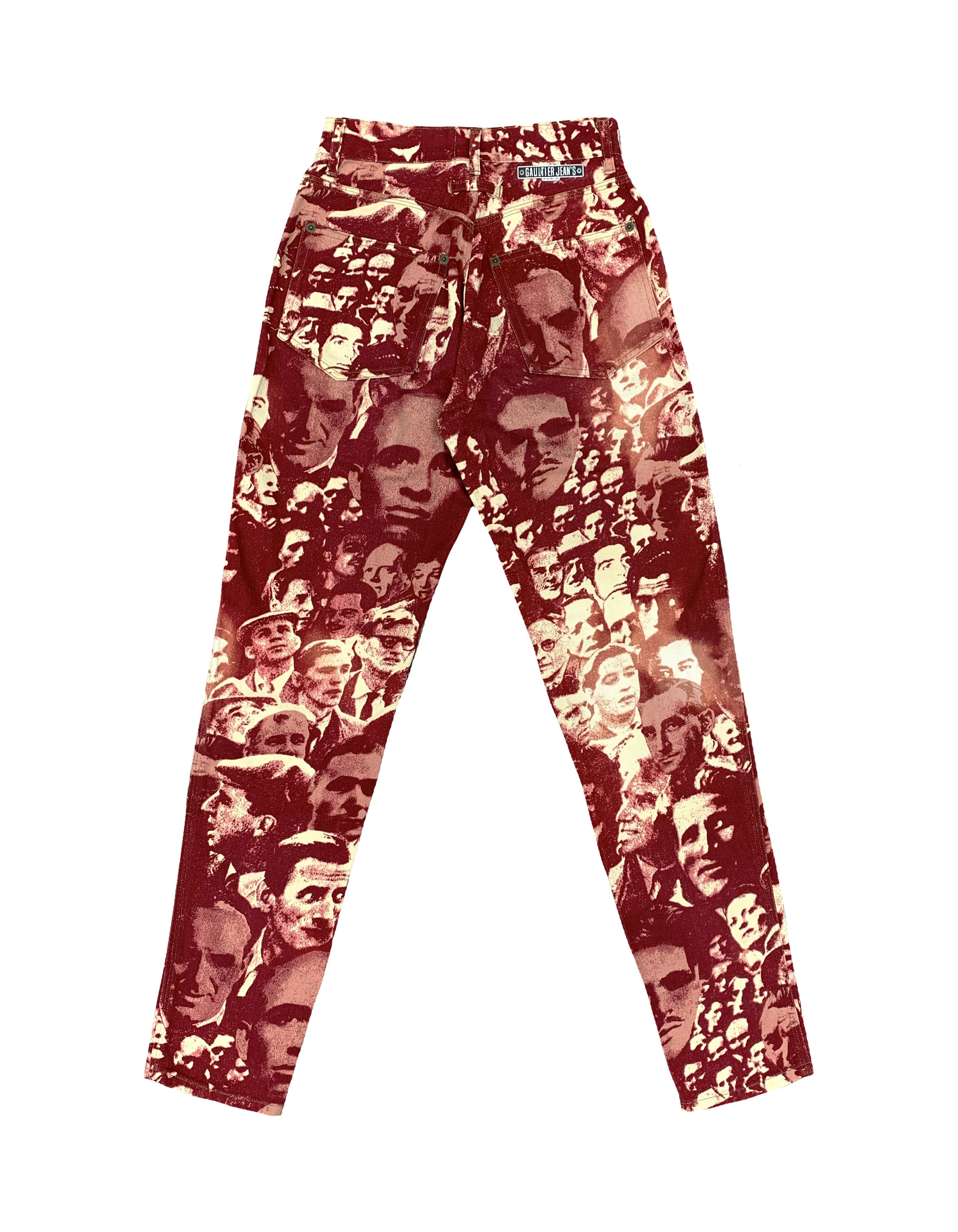 Jean Paul Gaultier Vtg Face Camo Denim Jeans Size 28" / US 6 / IT 42 - 2 Thumbnail