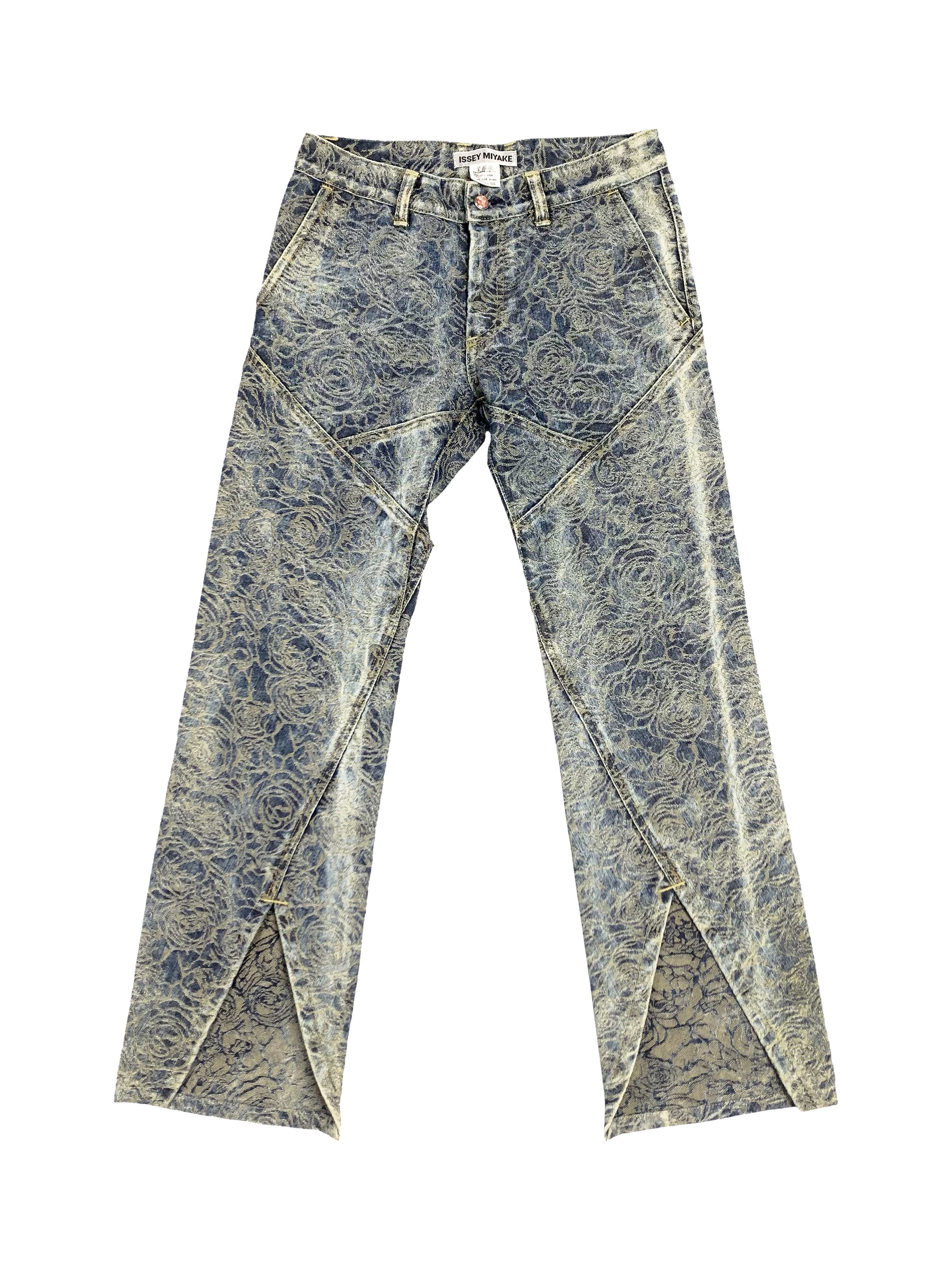 Issey Miyake 2007 Rose Weave Split Denim Jeans Size 28" / US 6 / IT 42 - 1 Thumbnail