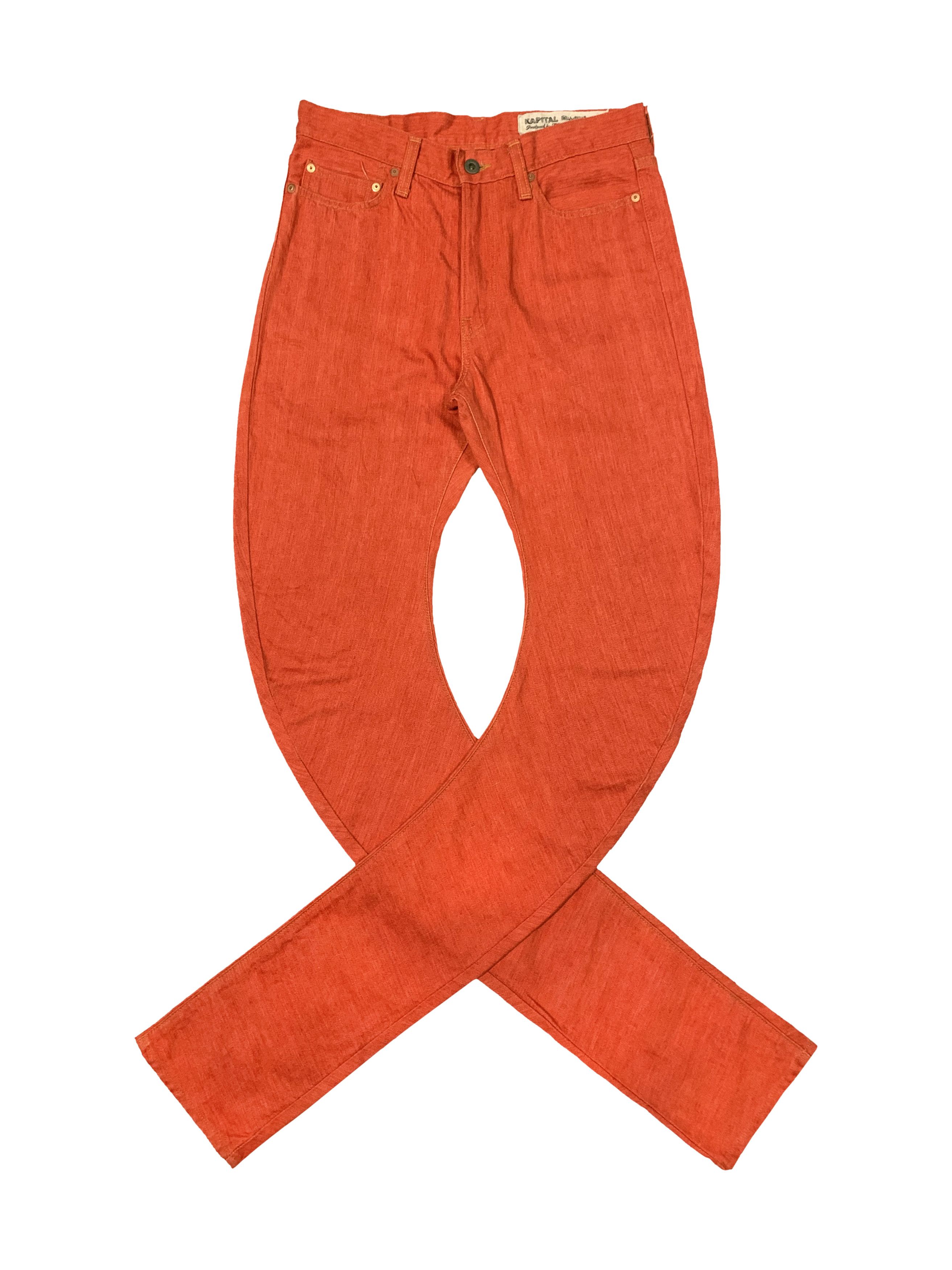 image of Kapital Curved Seam Long Denim Jeans in Cayenne, Men's (Size 31)