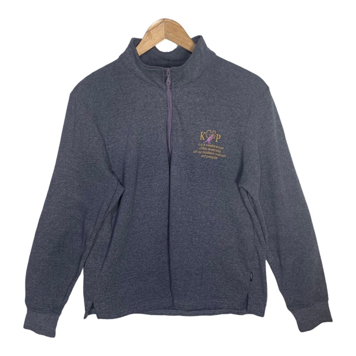 Kangol Kangol sport half zip sweatshirt grey color Size US L / EU 52-54 / 3 - 1 Thumbnail
