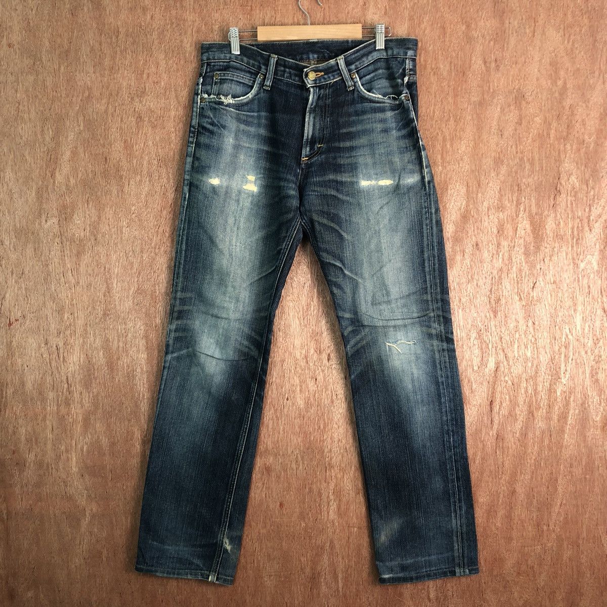 Lee × Vintage Lee Blue Denim distressed Jeans Pants #c304 Size US 31 - 1 Thumbnail