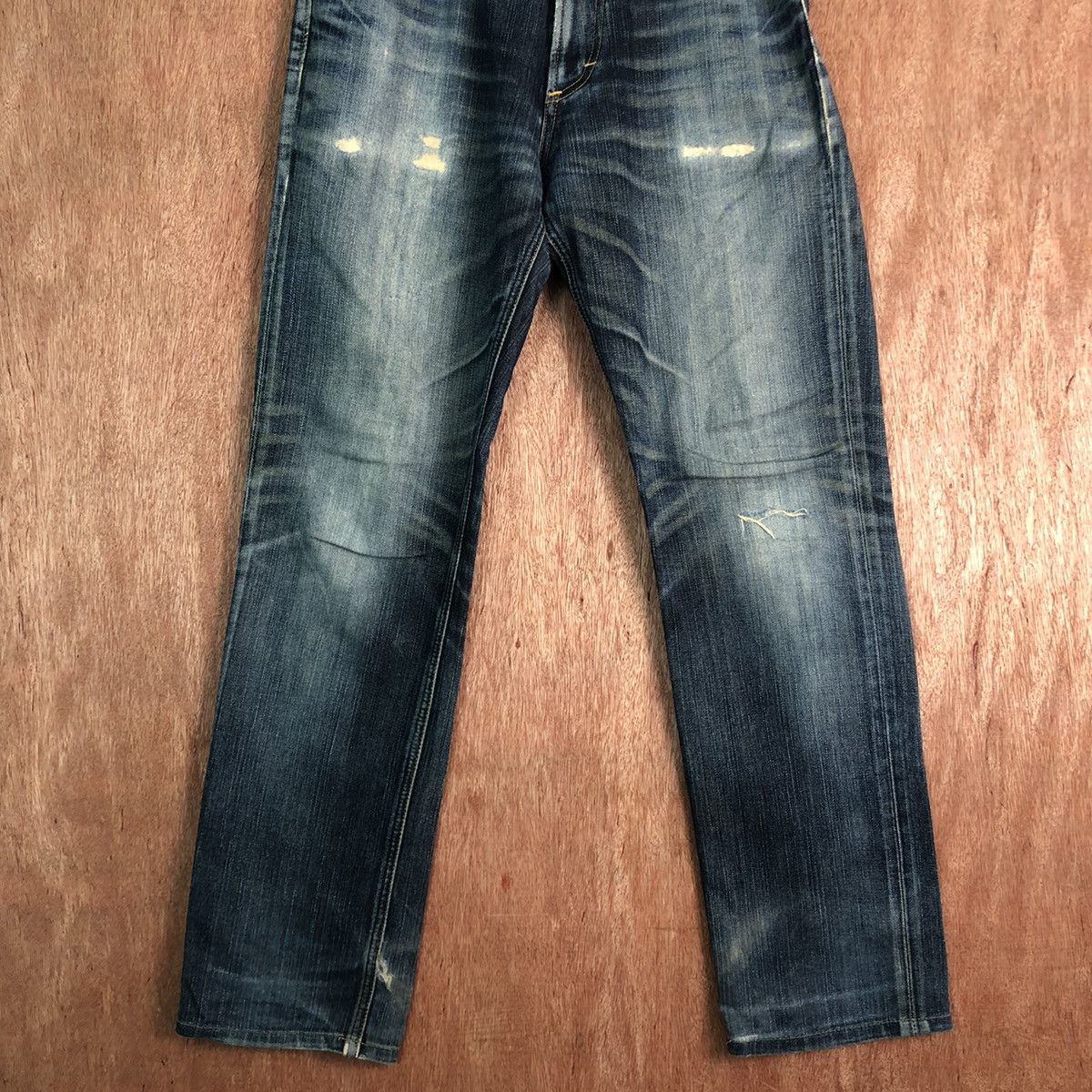Lee × Vintage Lee Blue Denim distressed Jeans Pants #c304 Size US 31 - 3 Thumbnail