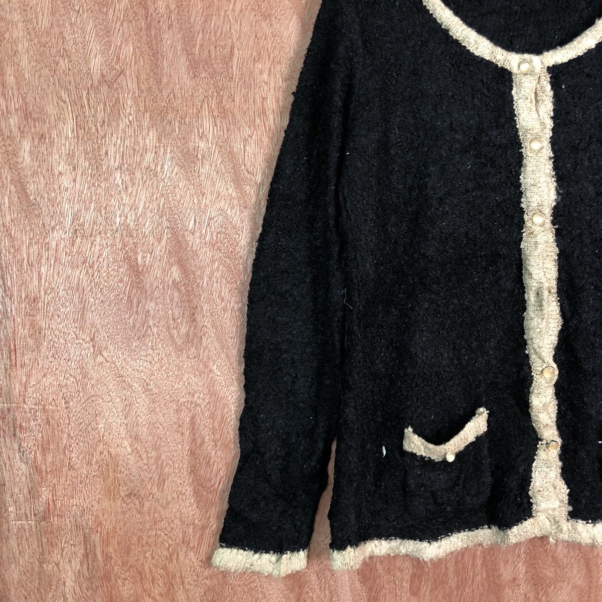 Homespun Knitwear DLL Vis Black cardigan fleece Mohair Shaggy knitwear #c368 Size US M / EU 48-50 / 2 - 7 Thumbnail