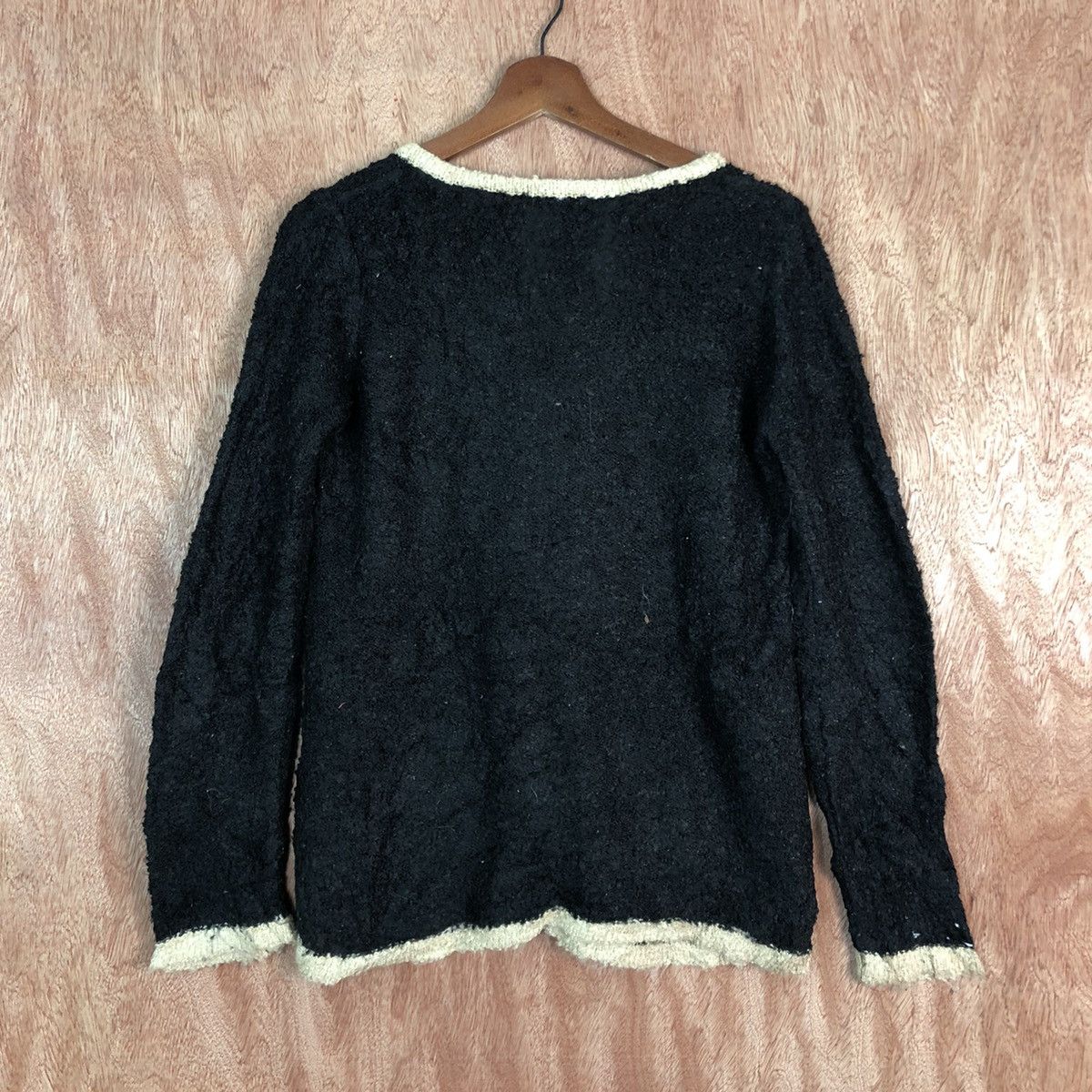 Homespun Knitwear DLL Vis Black cardigan fleece Mohair Shaggy knitwear #c368 Size US M / EU 48-50 / 2 - 10 Thumbnail