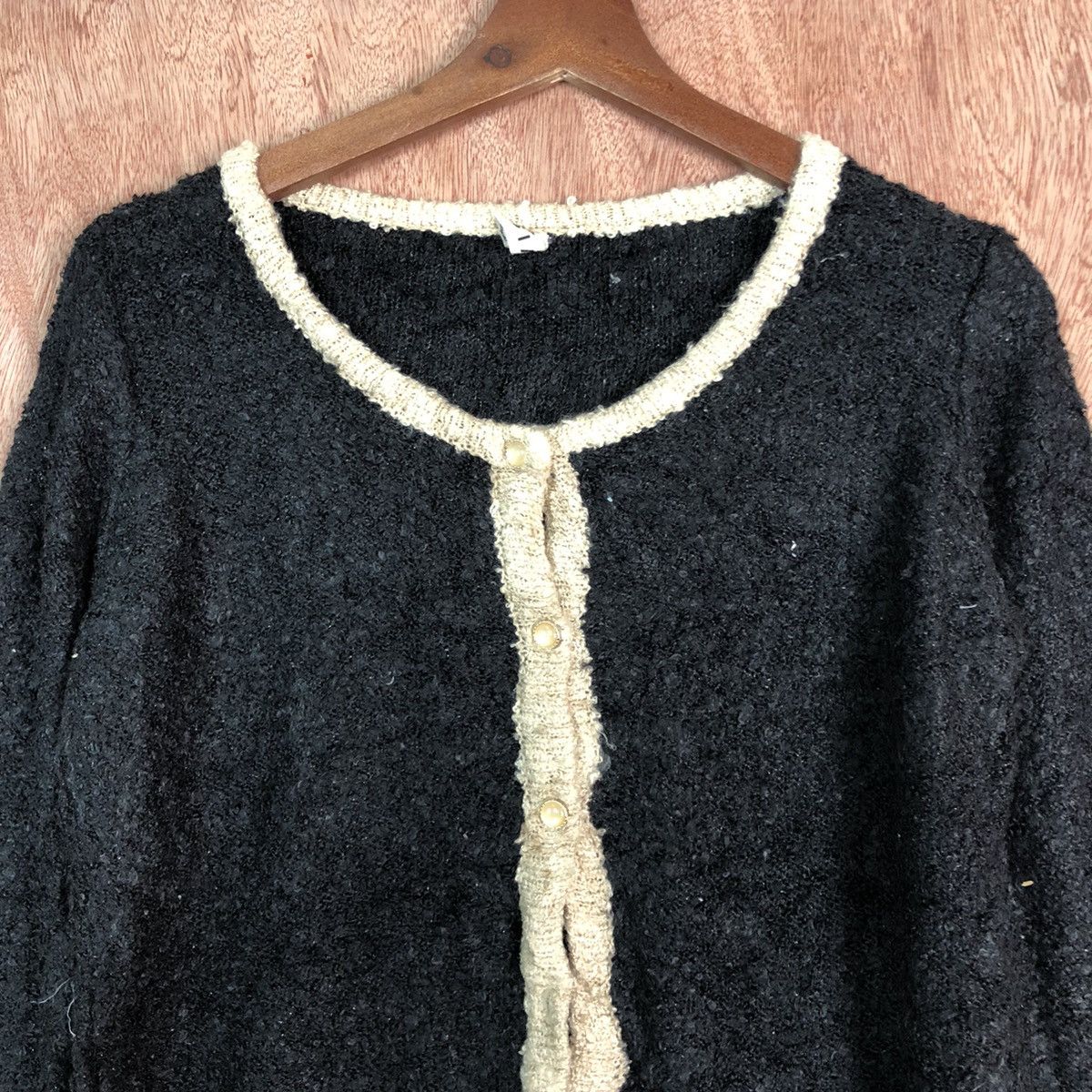 Homespun Knitwear DLL Vis Black cardigan fleece Mohair Shaggy knitwear #c368 Size US M / EU 48-50 / 2 - 8 Thumbnail