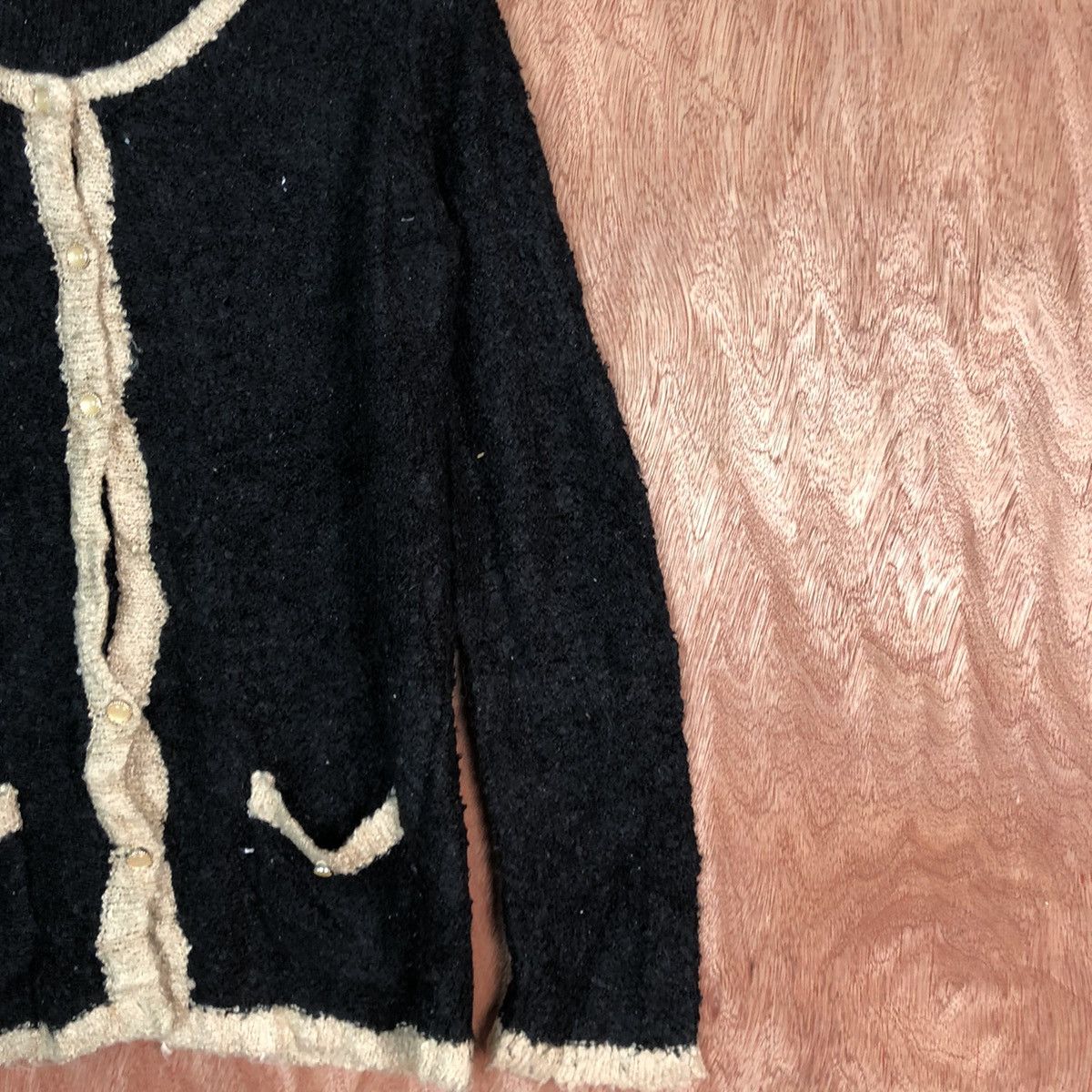 Homespun Knitwear DLL Vis Black cardigan fleece Mohair Shaggy knitwear #c368 Size US M / EU 48-50 / 2 - 5 Thumbnail