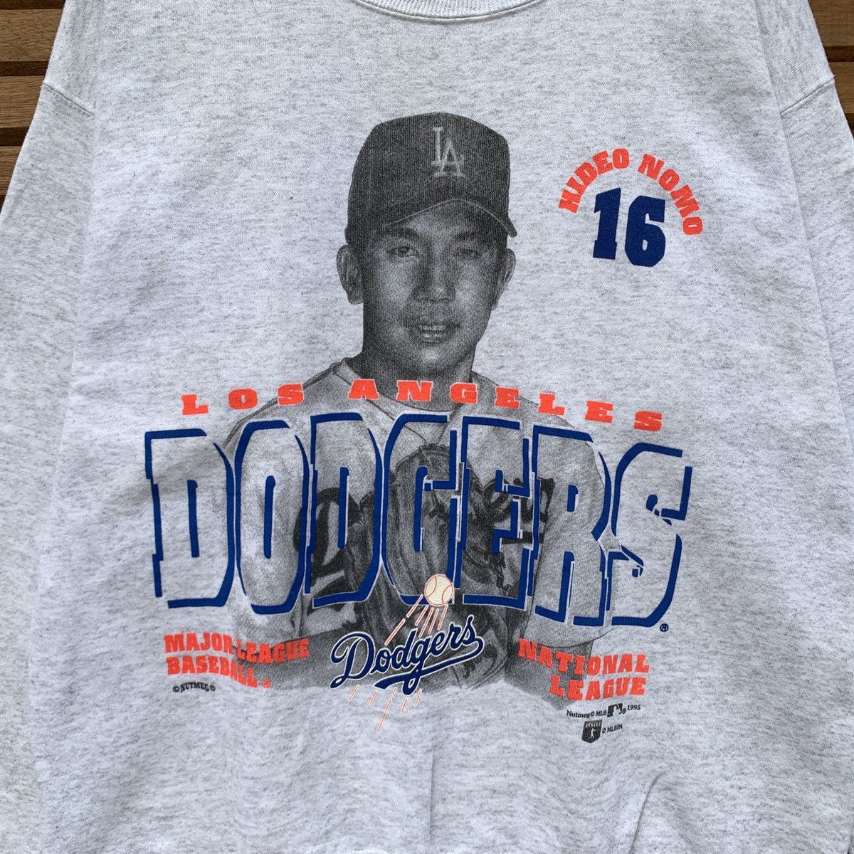 MLB VINTAGE 90s NUTMEG MLB 1995 DODGERS HEDEO NOMO BASEBALL CREW Size US L / EU 52-54 / 3 - 3 Thumbnail