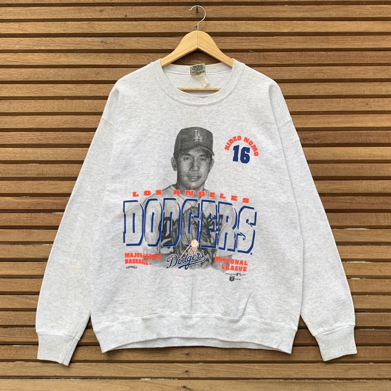 MLB VINTAGE 90s NUTMEG MLB 1995 DODGERS HEDEO NOMO BASEBALL CREW Size US L / EU 52-54 / 3 - 1 Thumbnail