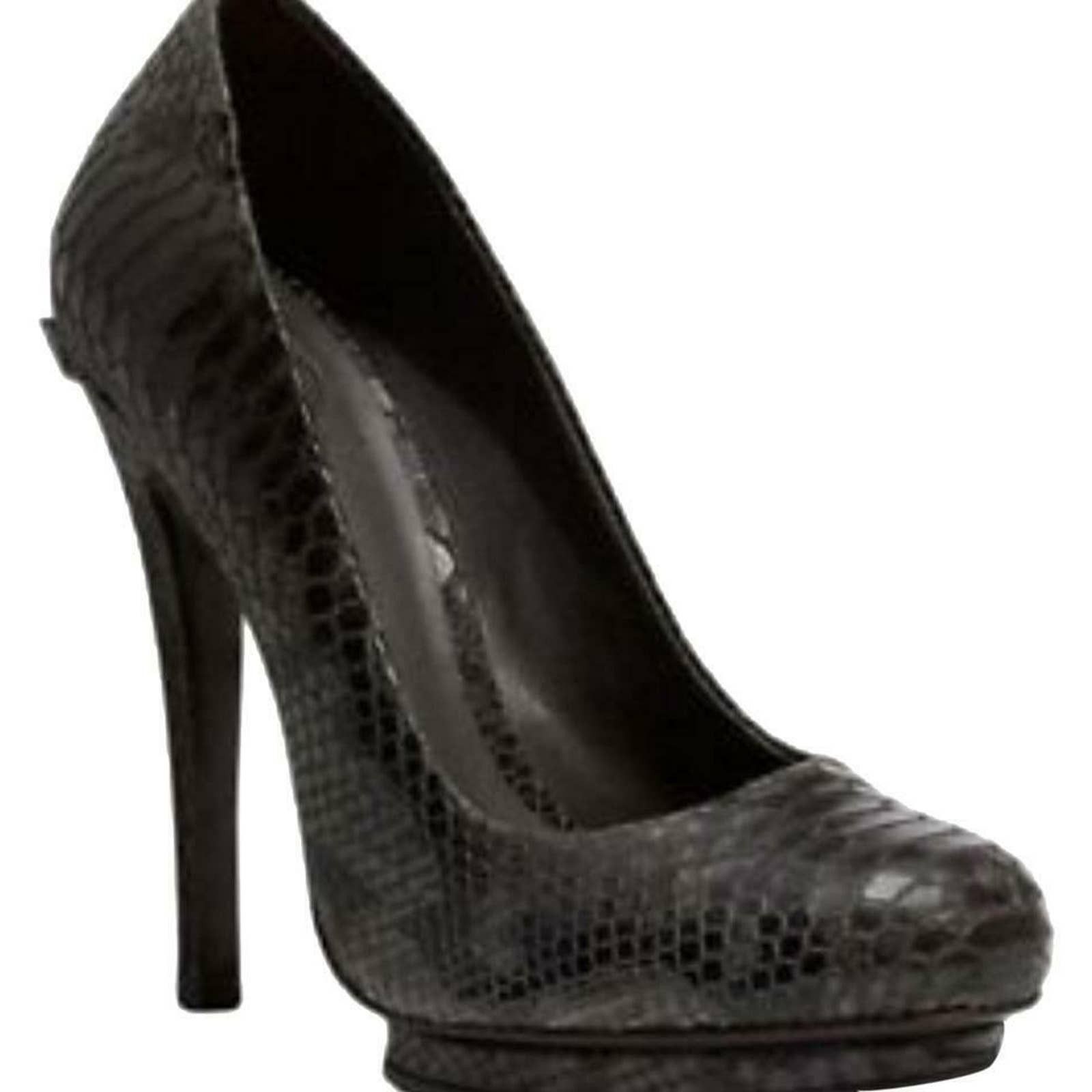 Tory Burch Jude Pump Gray Snake Python Embossed Leather 8.5