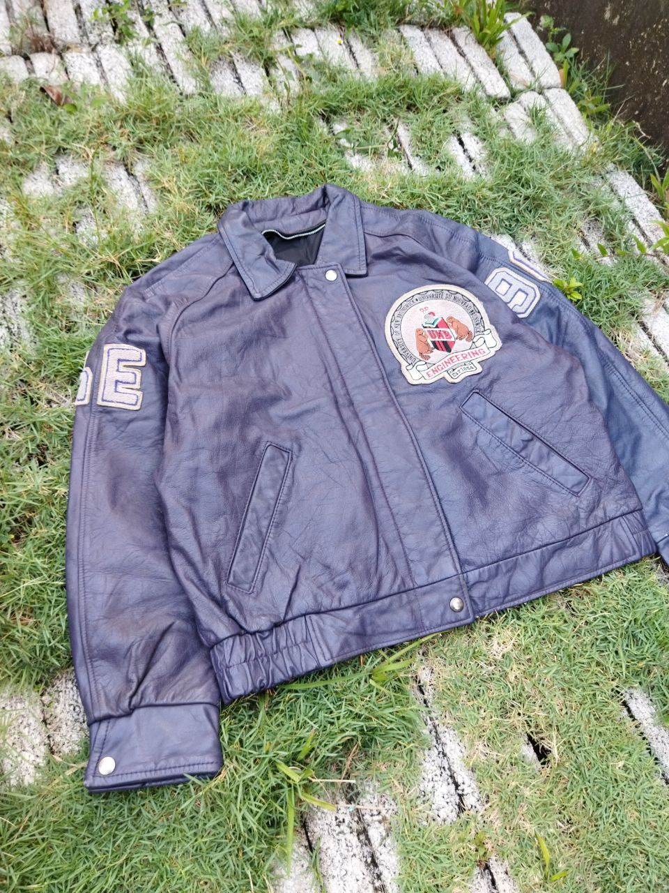 Archival Clothing Leather Jacket Vintage Vintage UNB University of New Brunswick Leather Jacket Grailed